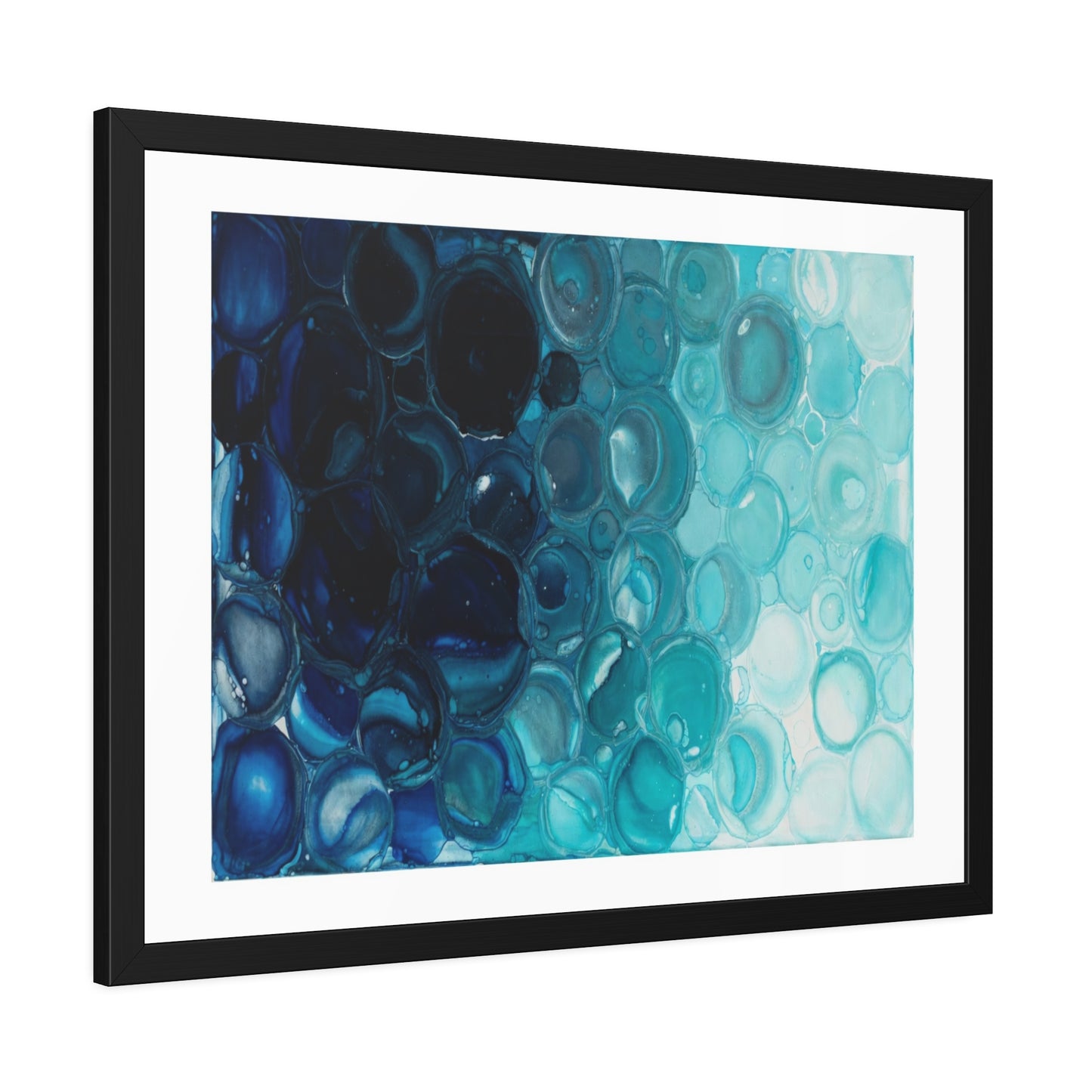 Abstract Ocean Blue Framed Poster