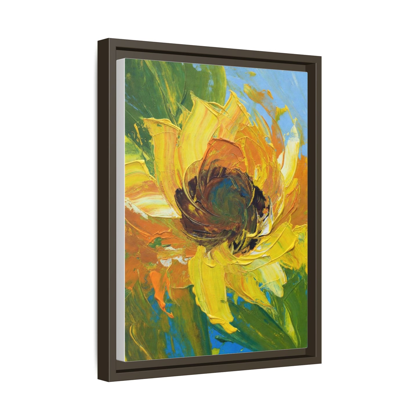 Framed Sunflower Abstract Matte Canvas Print