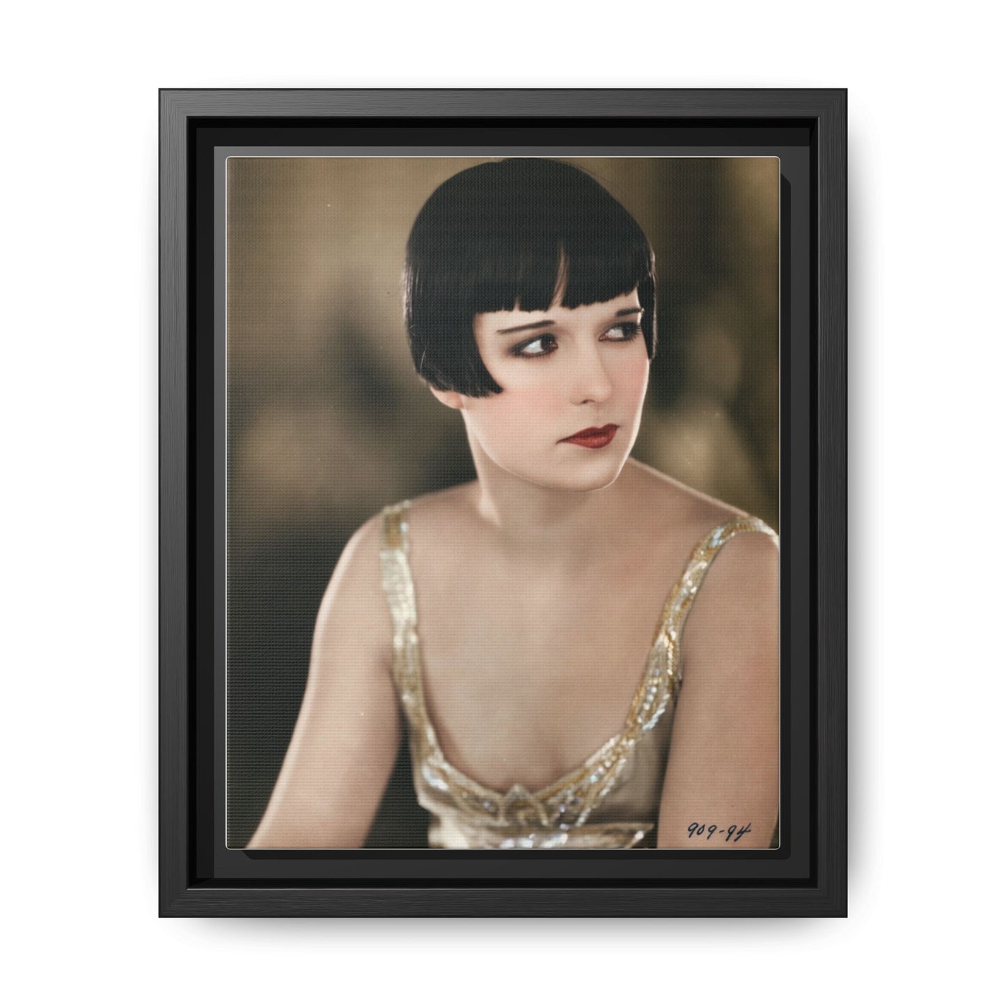 Vintage Louise Brooks Portrait Matte Canvas Framed Wall Art