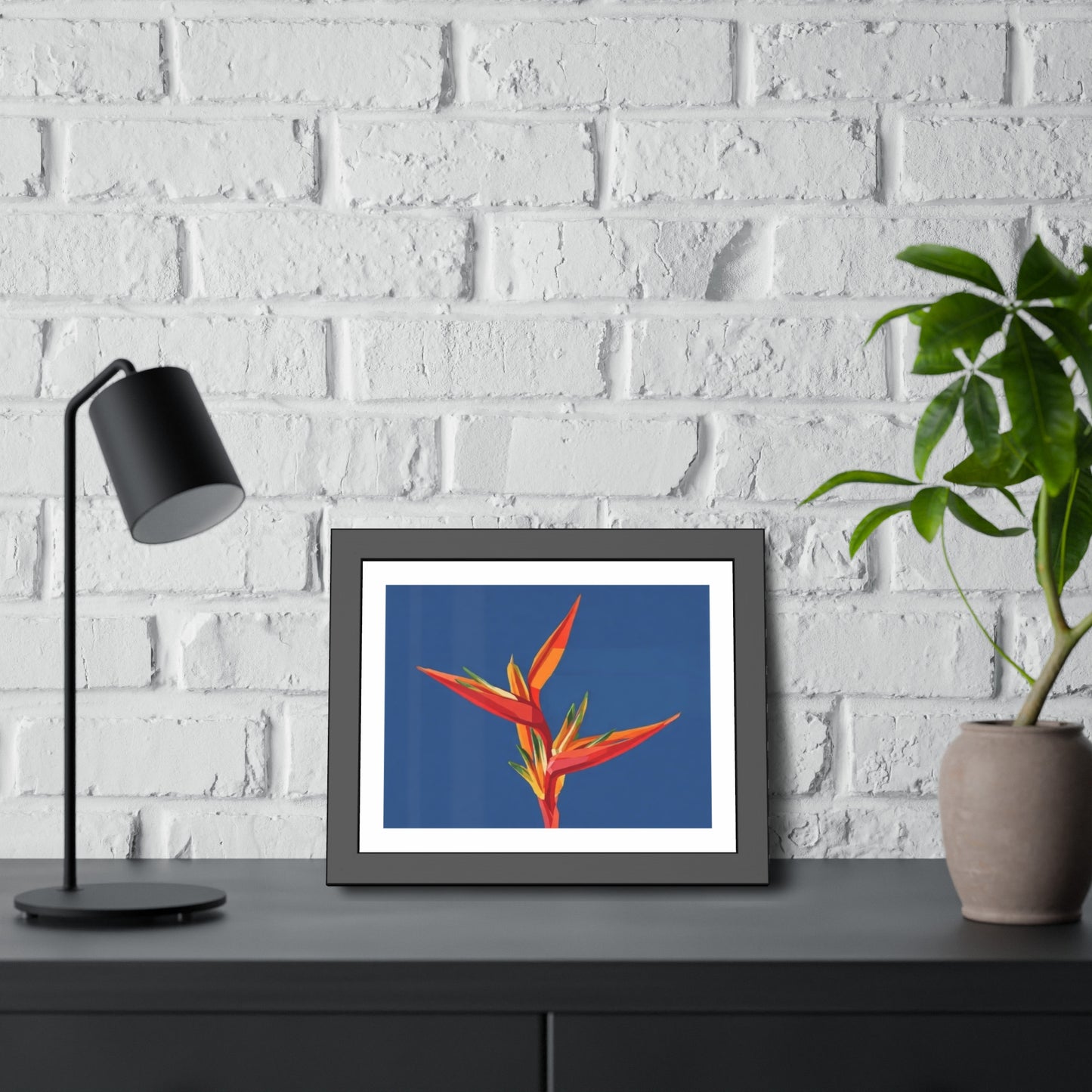 Bird of Paradise Framed Art Print — Tropical Flower Poster