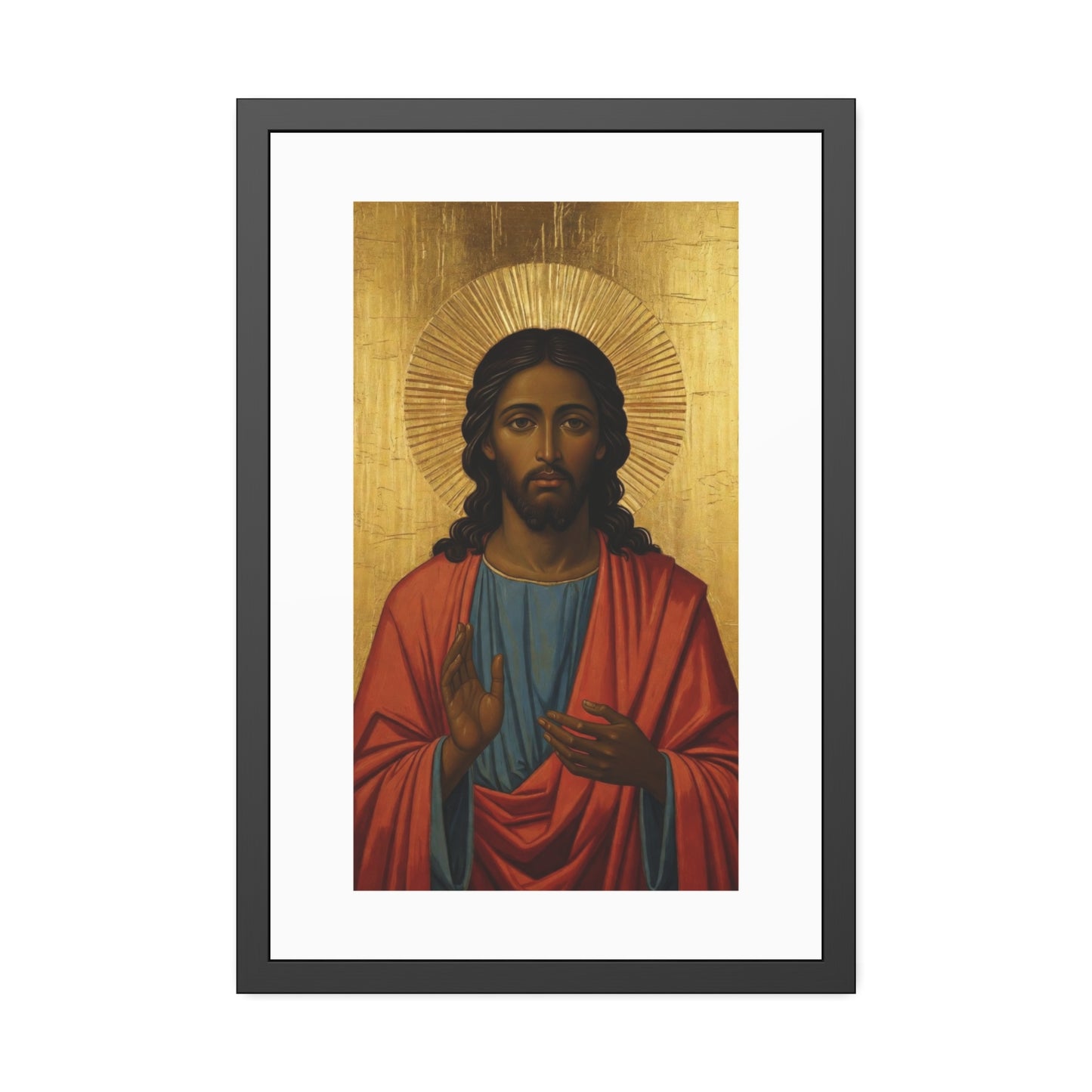 Religious Art Poster — Icon of Christ Framed Paper Print