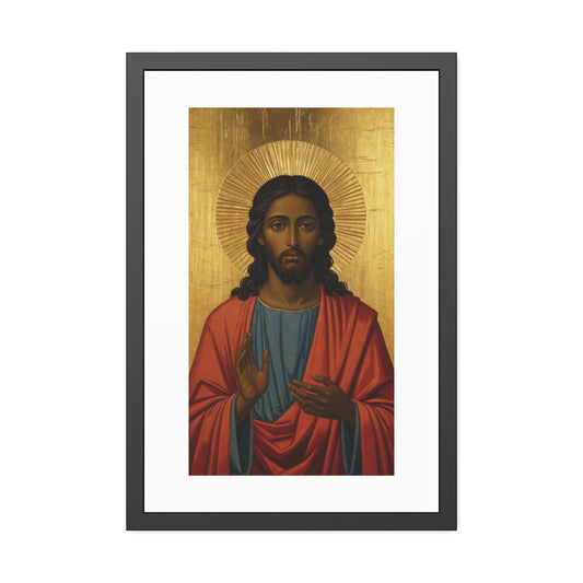 Religious Art Poster — Icon of Christ Framed Paper Print
