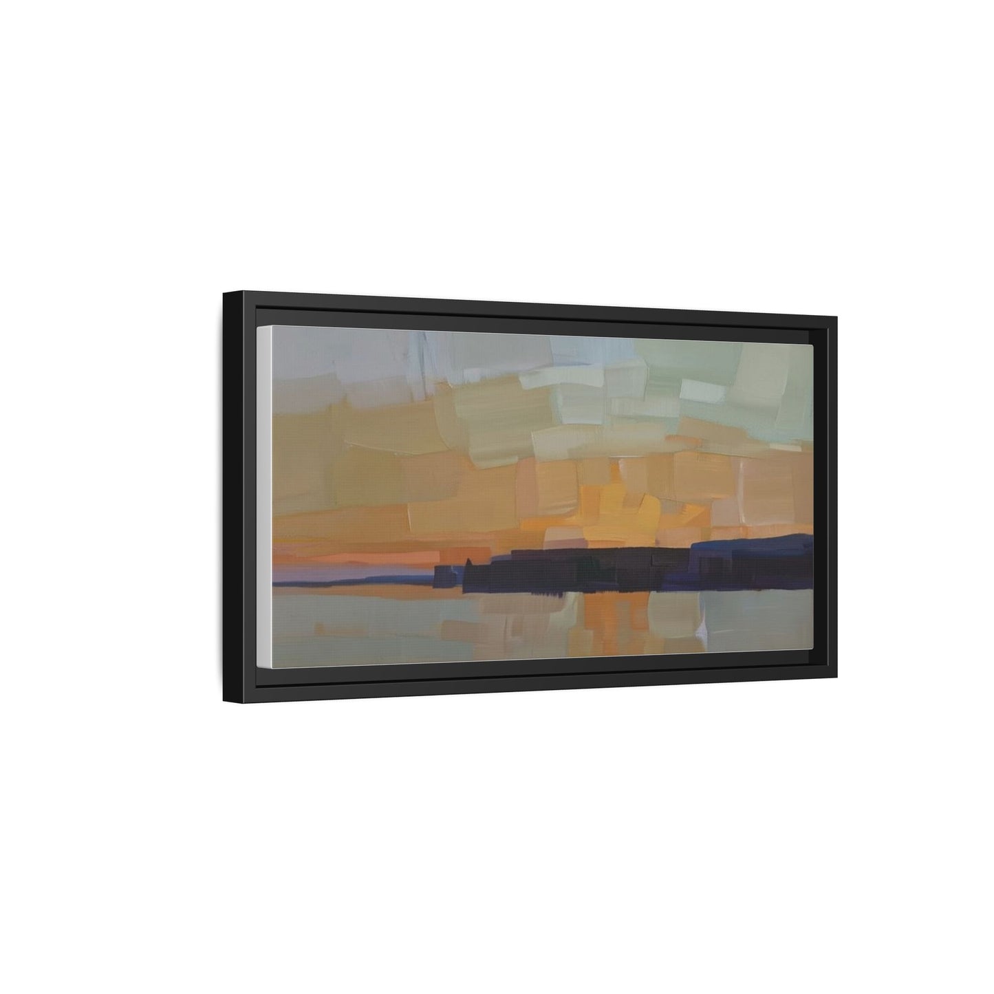 Framed Matte Canvas Sunset Abstract Landscape Art Print