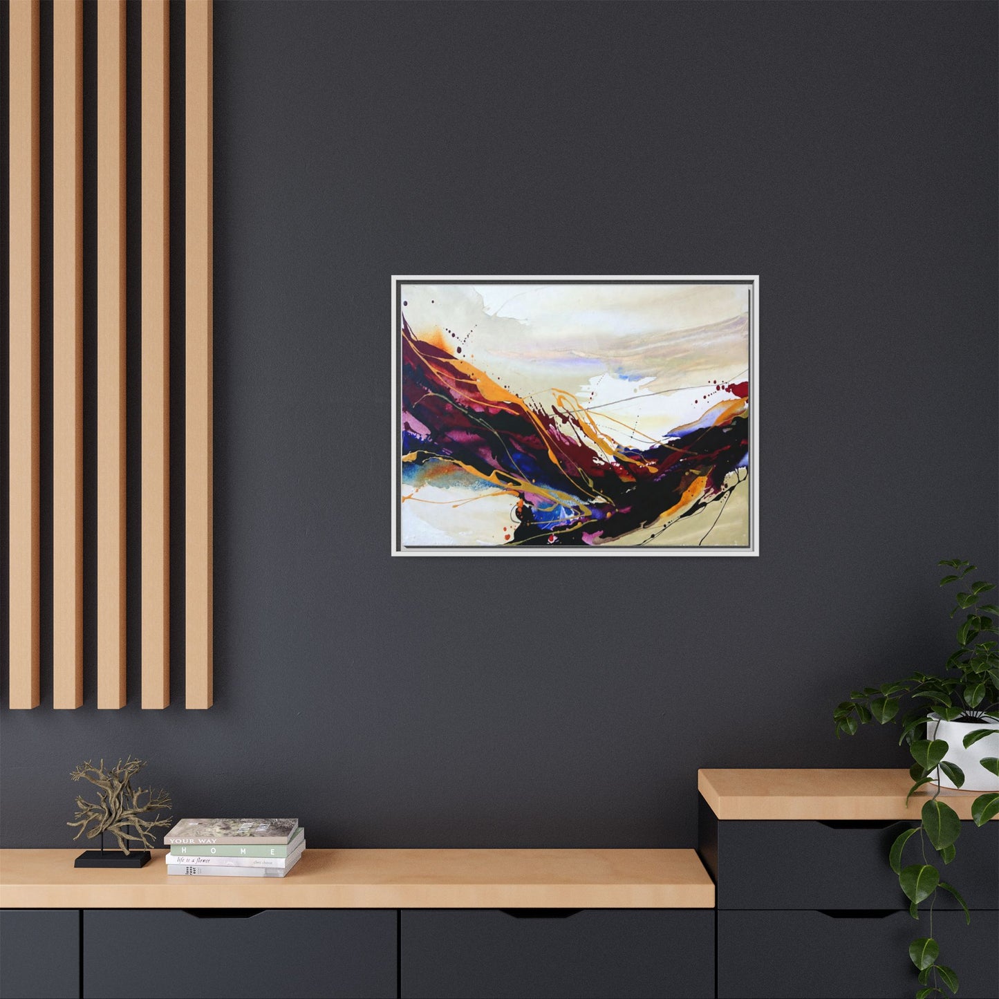 Abstract Flow Matte Canvas Framed Wall Art