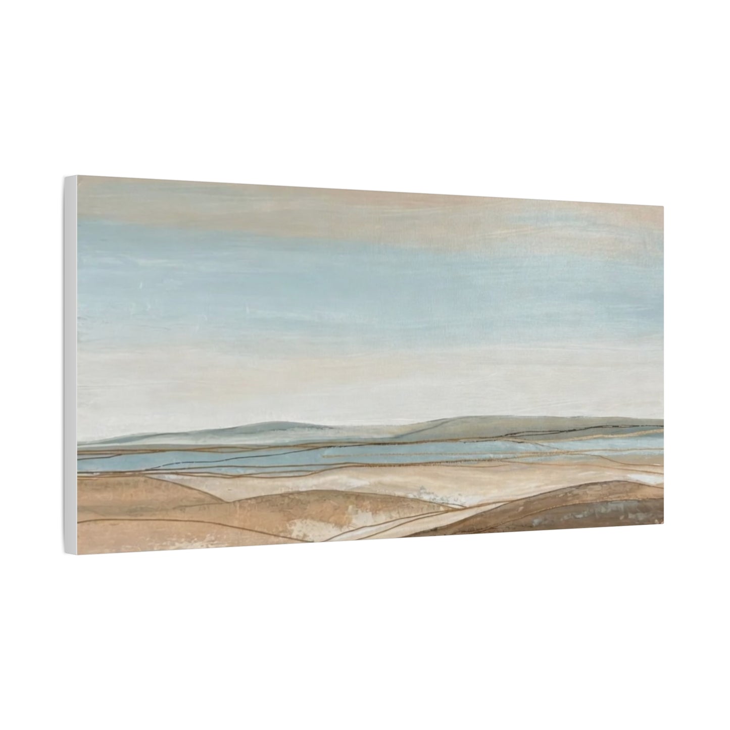 Coastal Pastel Landscape Canvas — Matte Stretched Wall Art