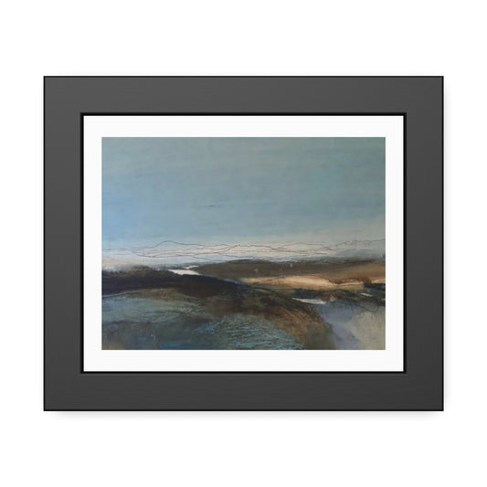 Framed Landscape Poster — Serene Blue Abstract Wall Art
