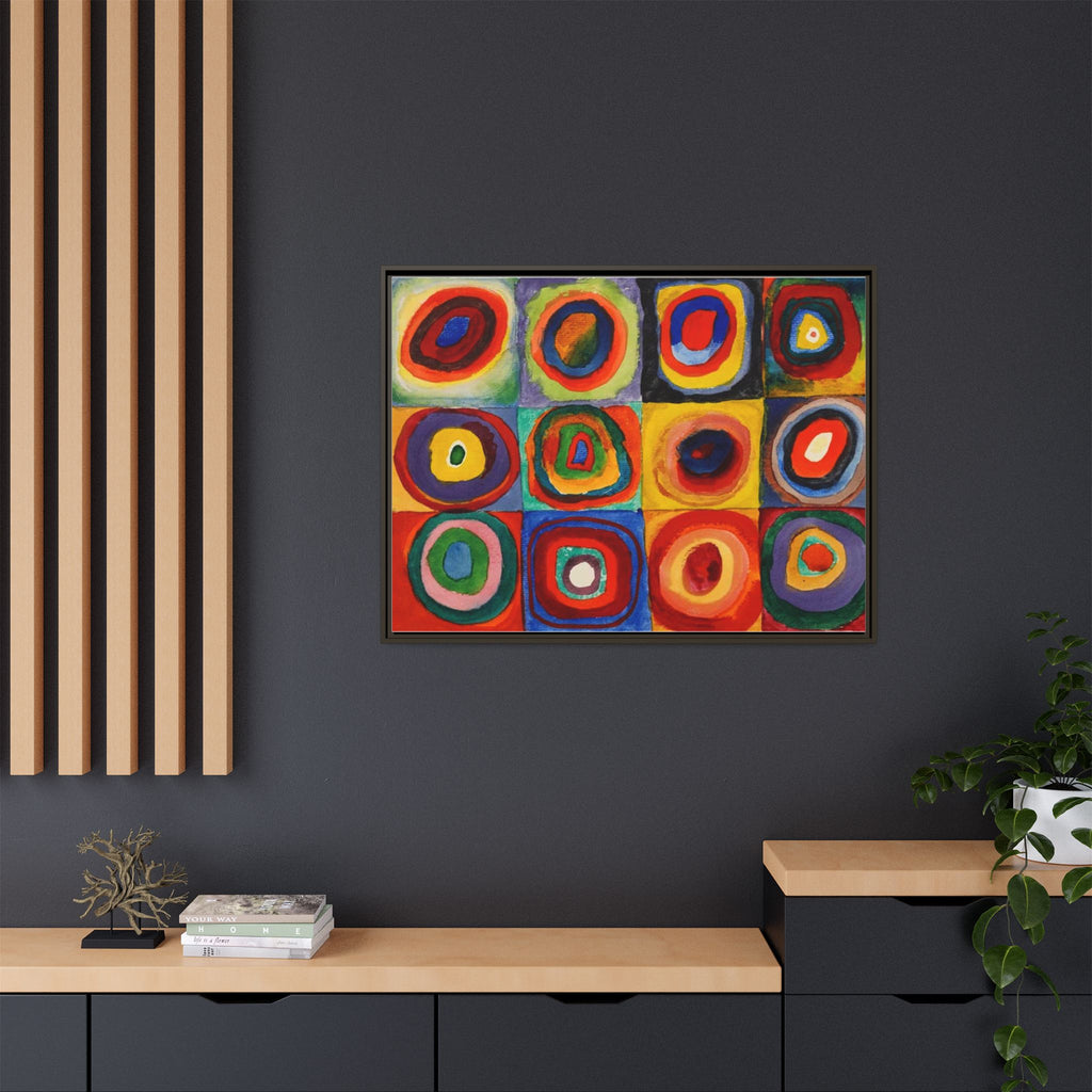 Colour Study, Squares with Concentric Circles by Vassily Kandinsky Framed Abstract Canvas Print