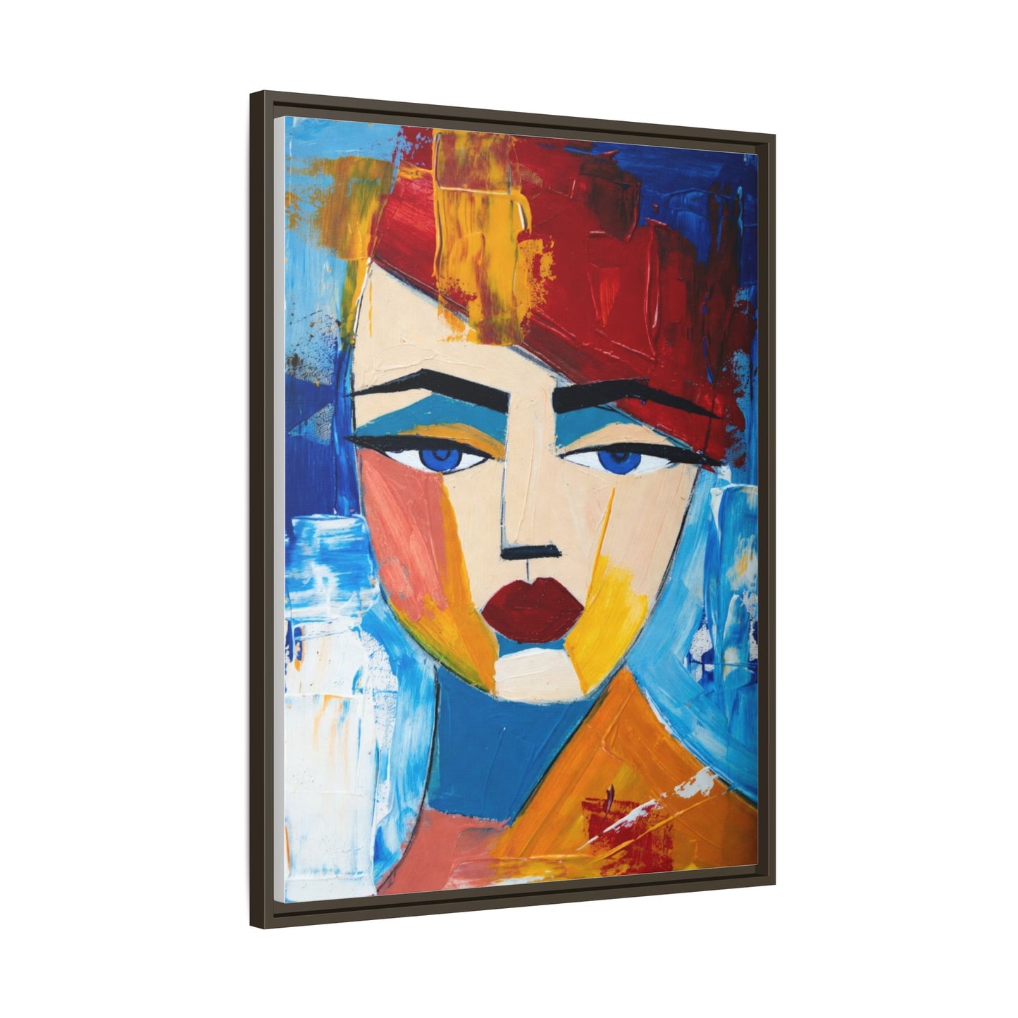 Abstract Colorful Portrait Framed Canvas Art
