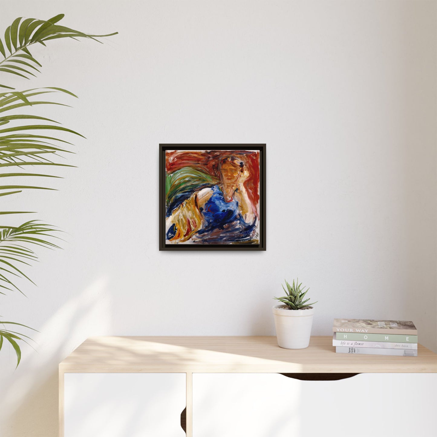 Portrait of hyllis Sjostrom by Akseli Gallen-Kallela Canvas Matte Framed Wall Art Print