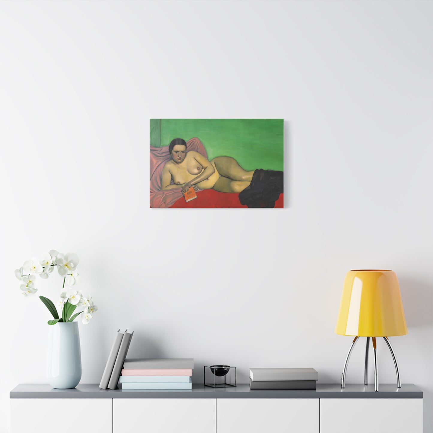 Femme nue tenant un livre by Félix Vallotton Matte Canvas Wall Art Print