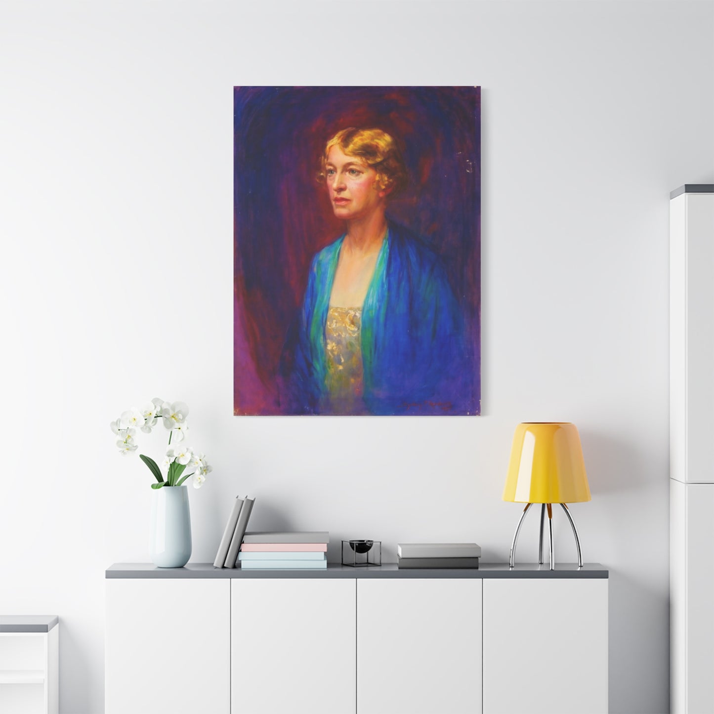 Vintage Portrait Matte Canvas Print — Elegant Early 20th‑Century Woman Wall Art