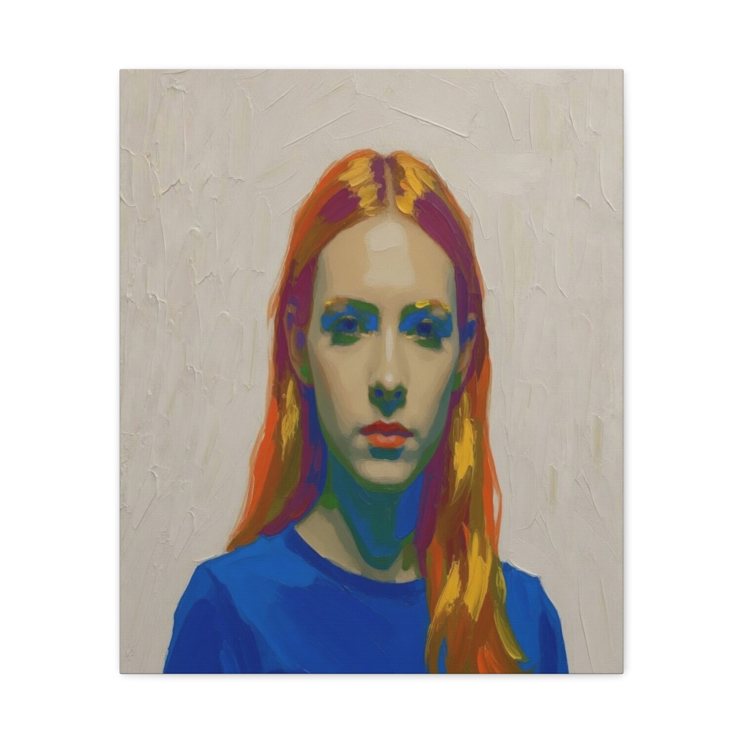 Modern Pop Portrait Canvas — Colorful Woman Matte Stretched Wall Art