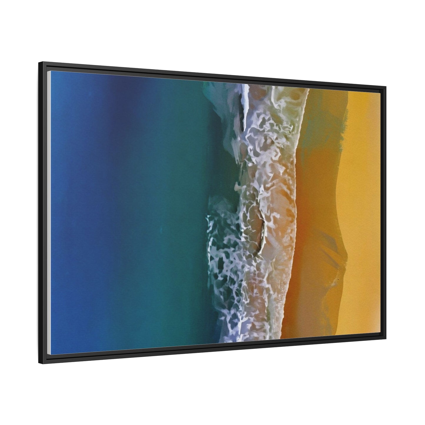 Framed Matte Canvas Seascape Print – Coastal Waves Wall Art