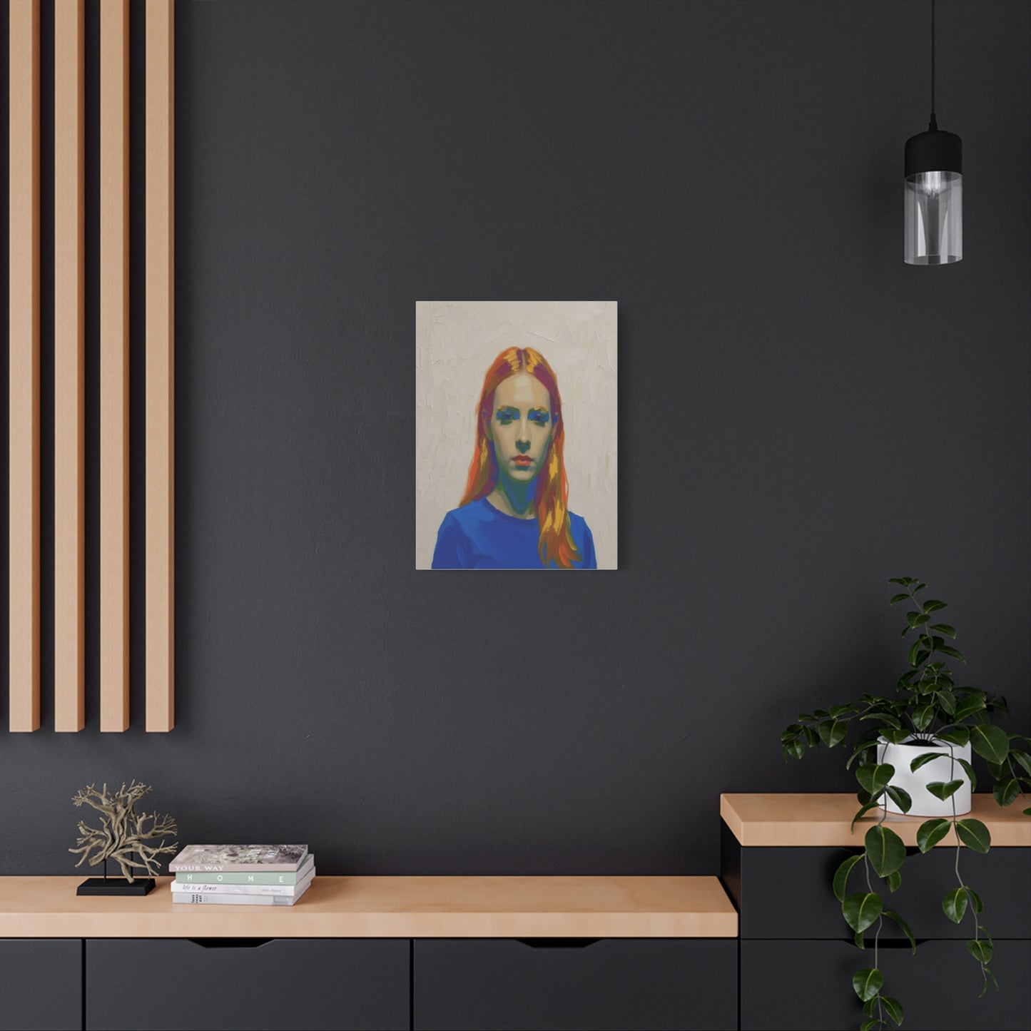 Modern Pop Portrait Canvas — Colorful Woman Matte Stretched Wall Art