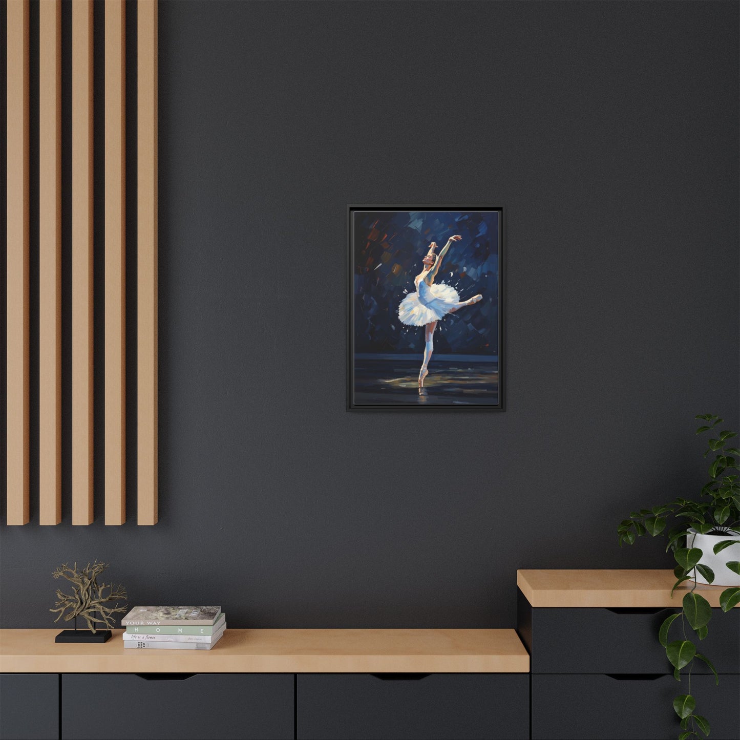Ballerina Ballet Canvas Print — Framed Matte Wall Art