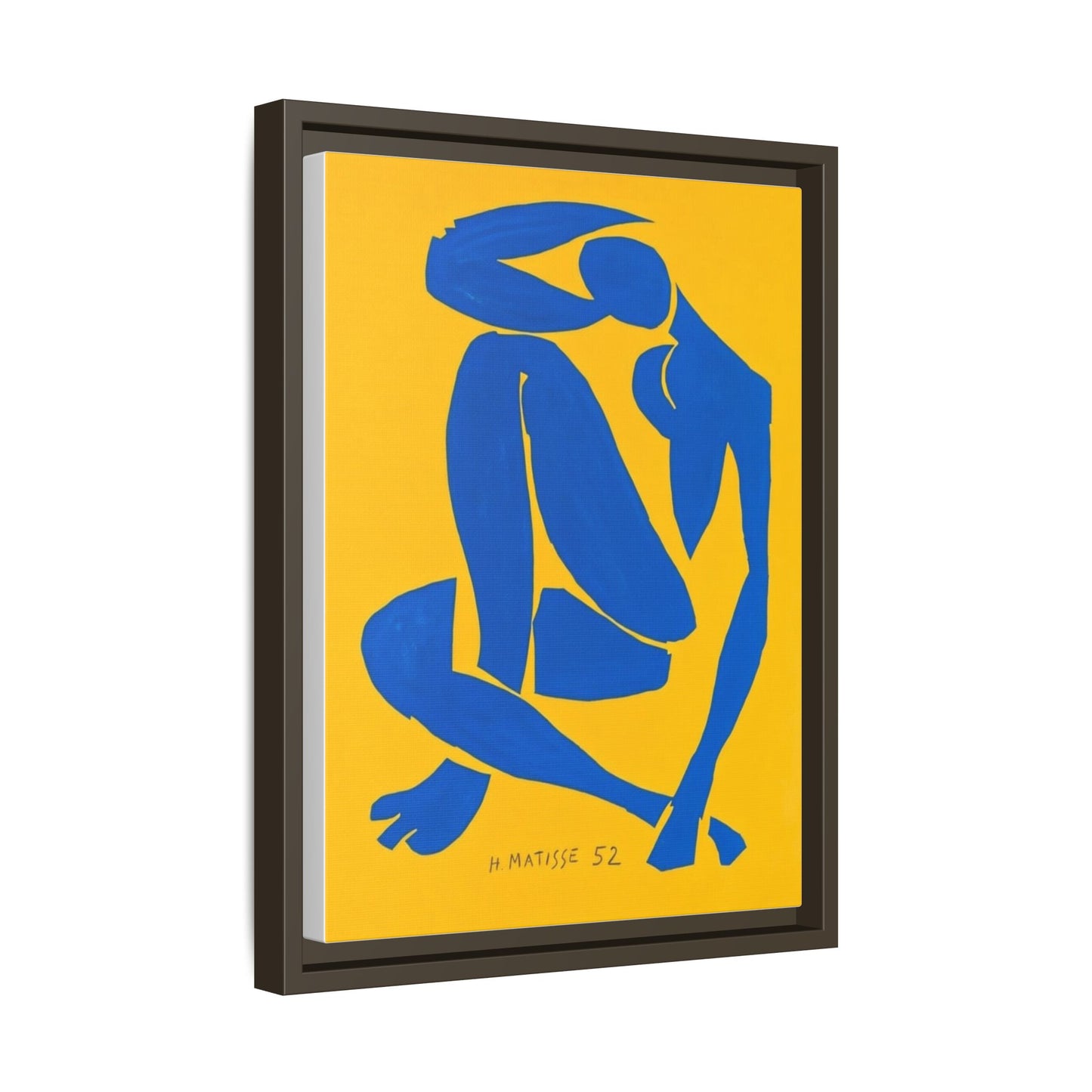 Abstract Blue Nude Matte Canvas Wall Art, Framed