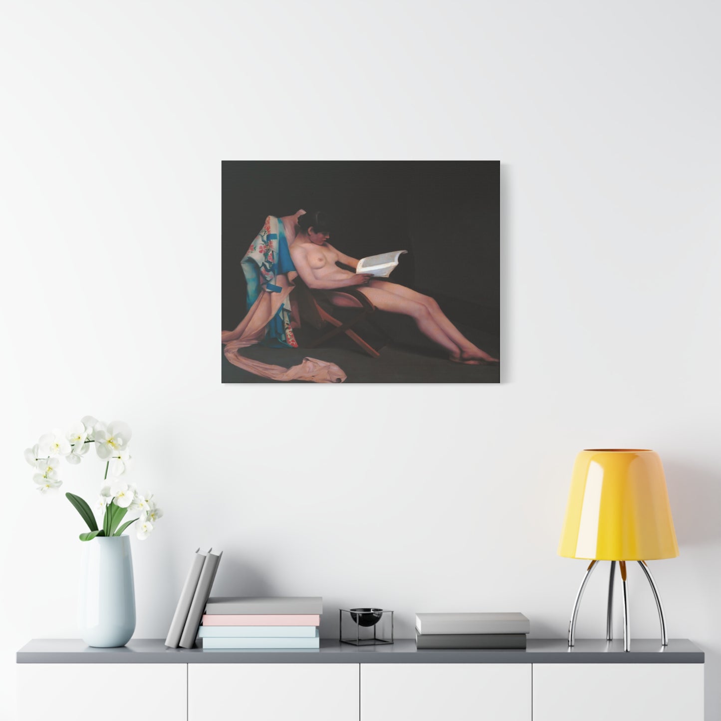 The reading girl by Theodore Roussel Matte Canvas Wall Art Print