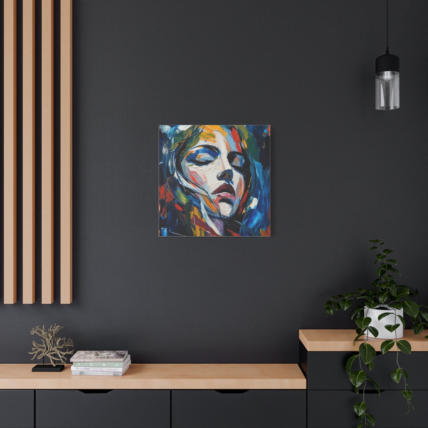 Abstract Colorful Woman Portrait Canvas