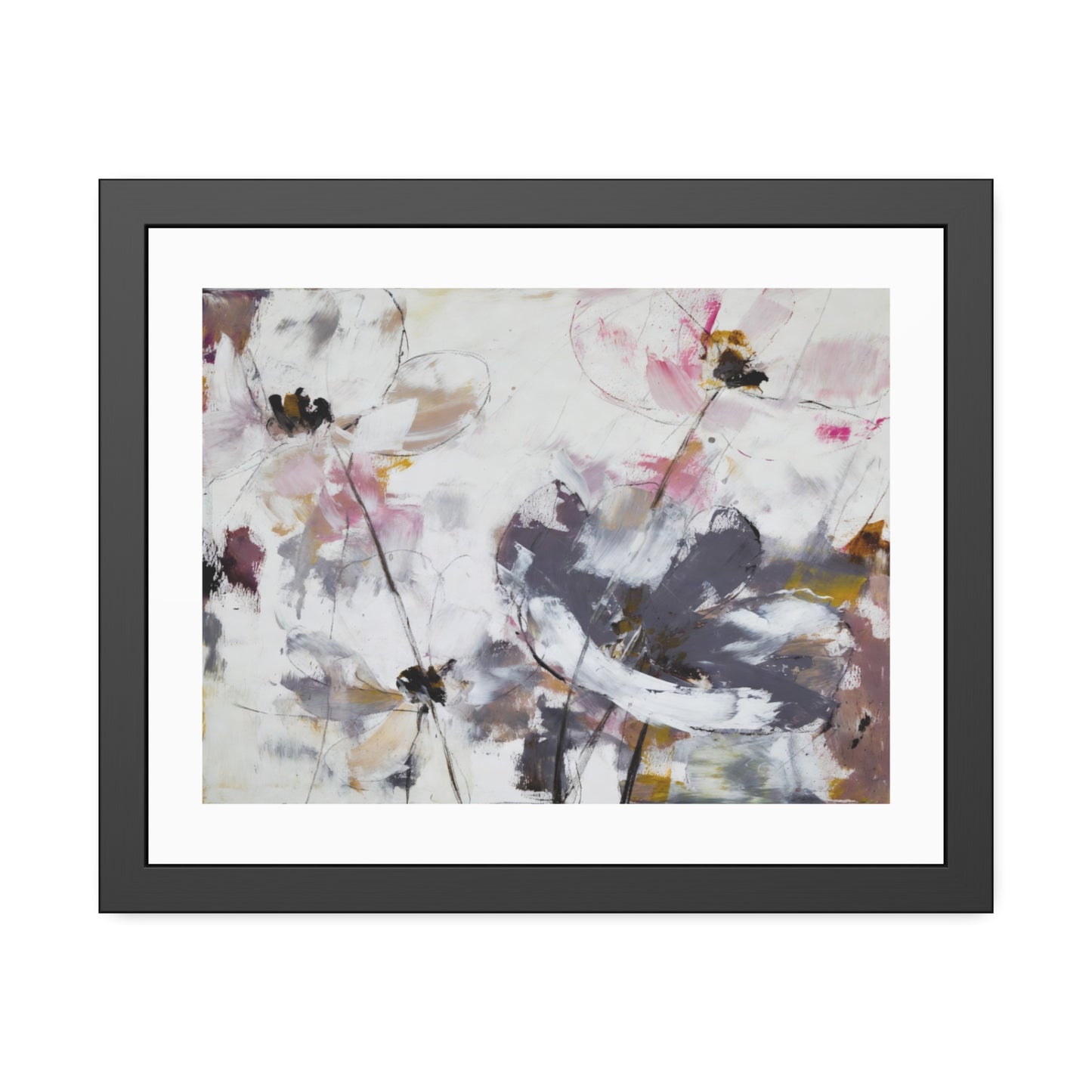 Framed Floral Poster Art – Soft Watercolor Poppies Print