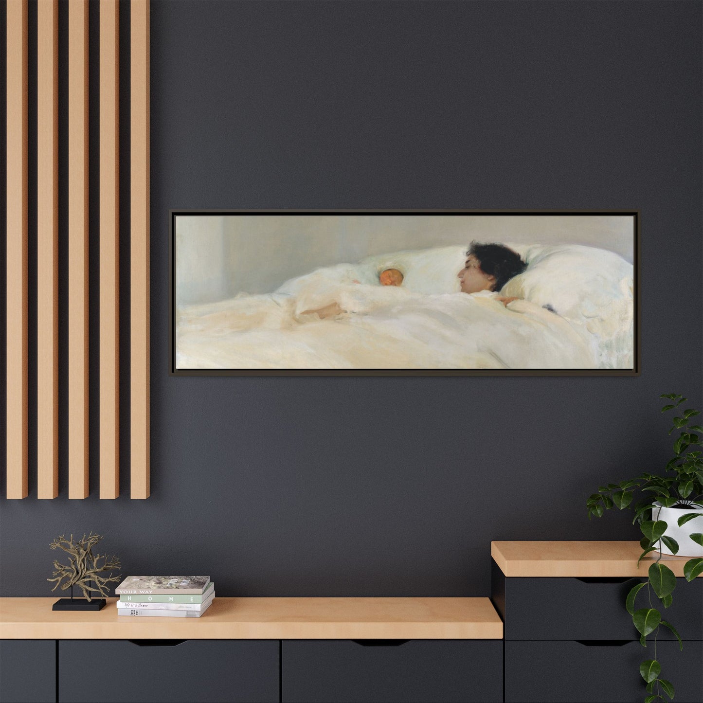 Mother by Joaquin Sorolla y Bastida Framed Matte Canvas Wall Art Print