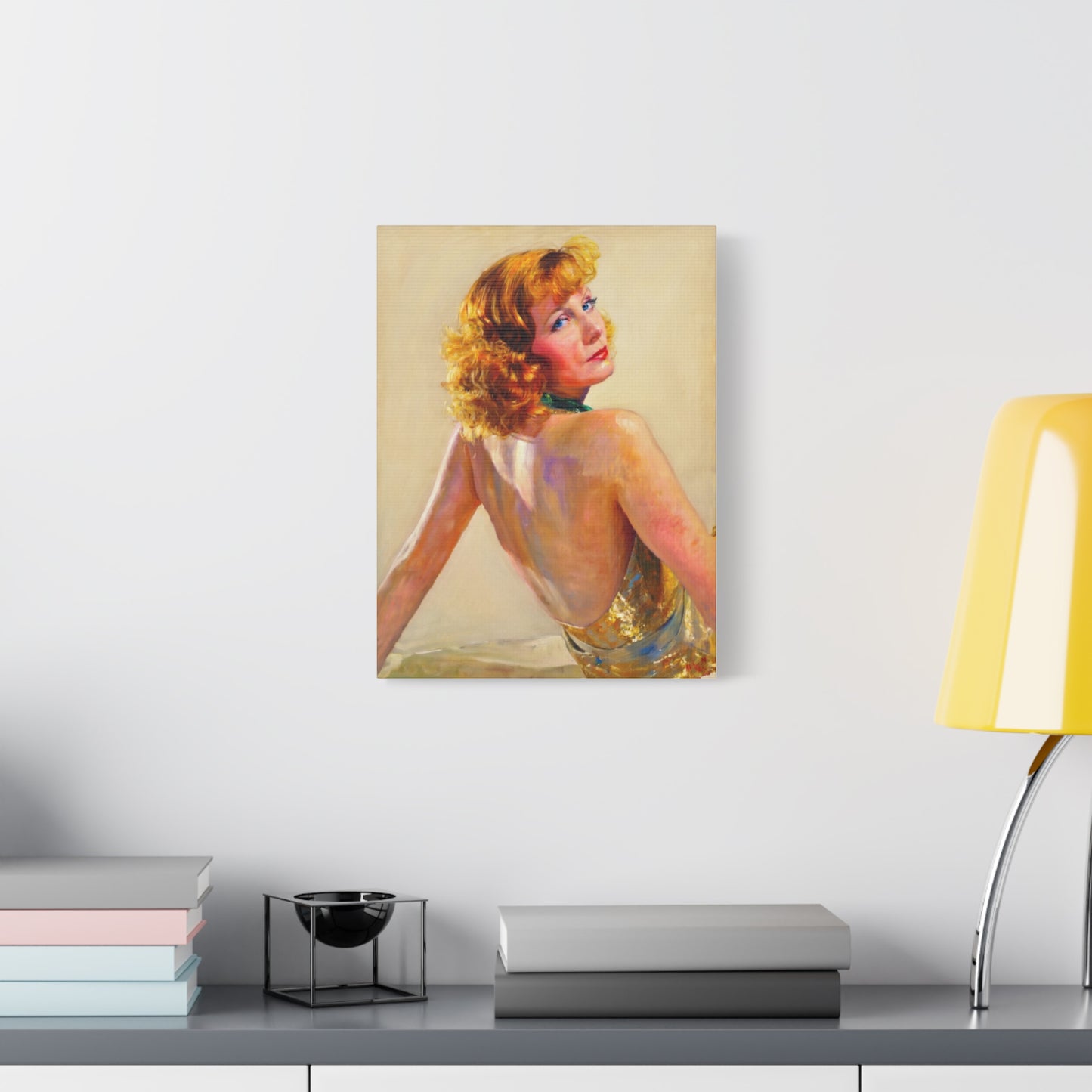 Vintage Greta Garbo Glam Portrait Canvas
