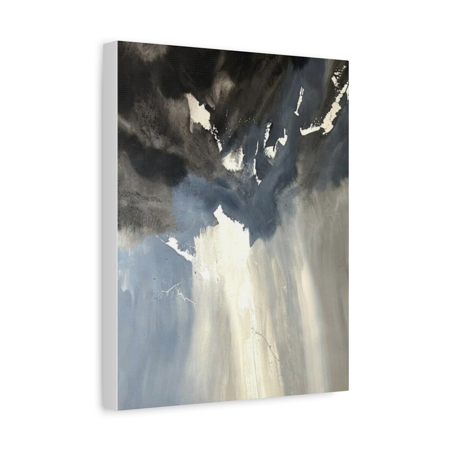 Abstract Storm Canvas Print — Dramatic Blue & Gray Matte Wall Art