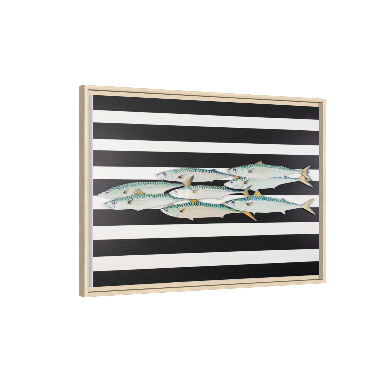Striped Mackerel Canvas Print — Framed Matte Fish Wall Art