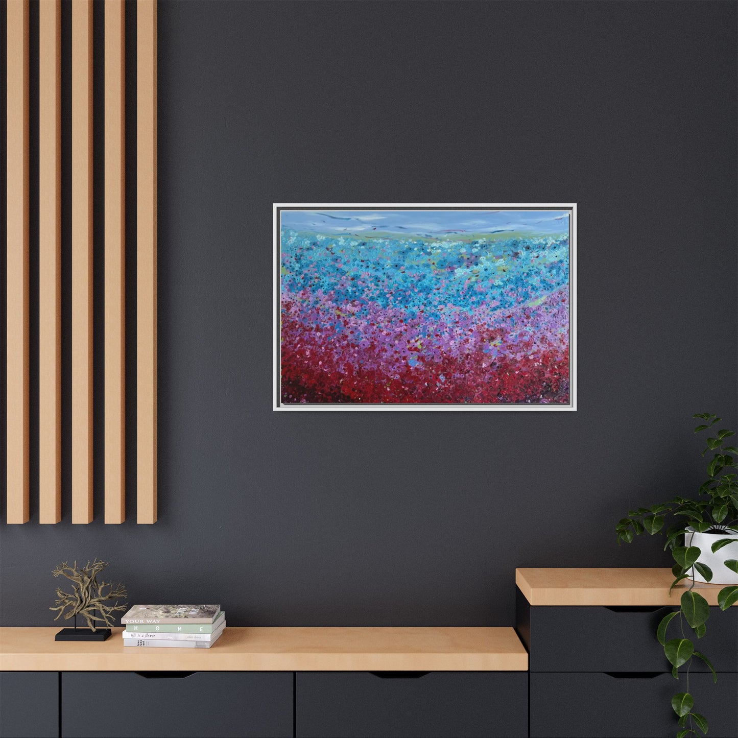 Bloom by Unknown Framed Matte Canvas Abstract Floral Field Wall Art