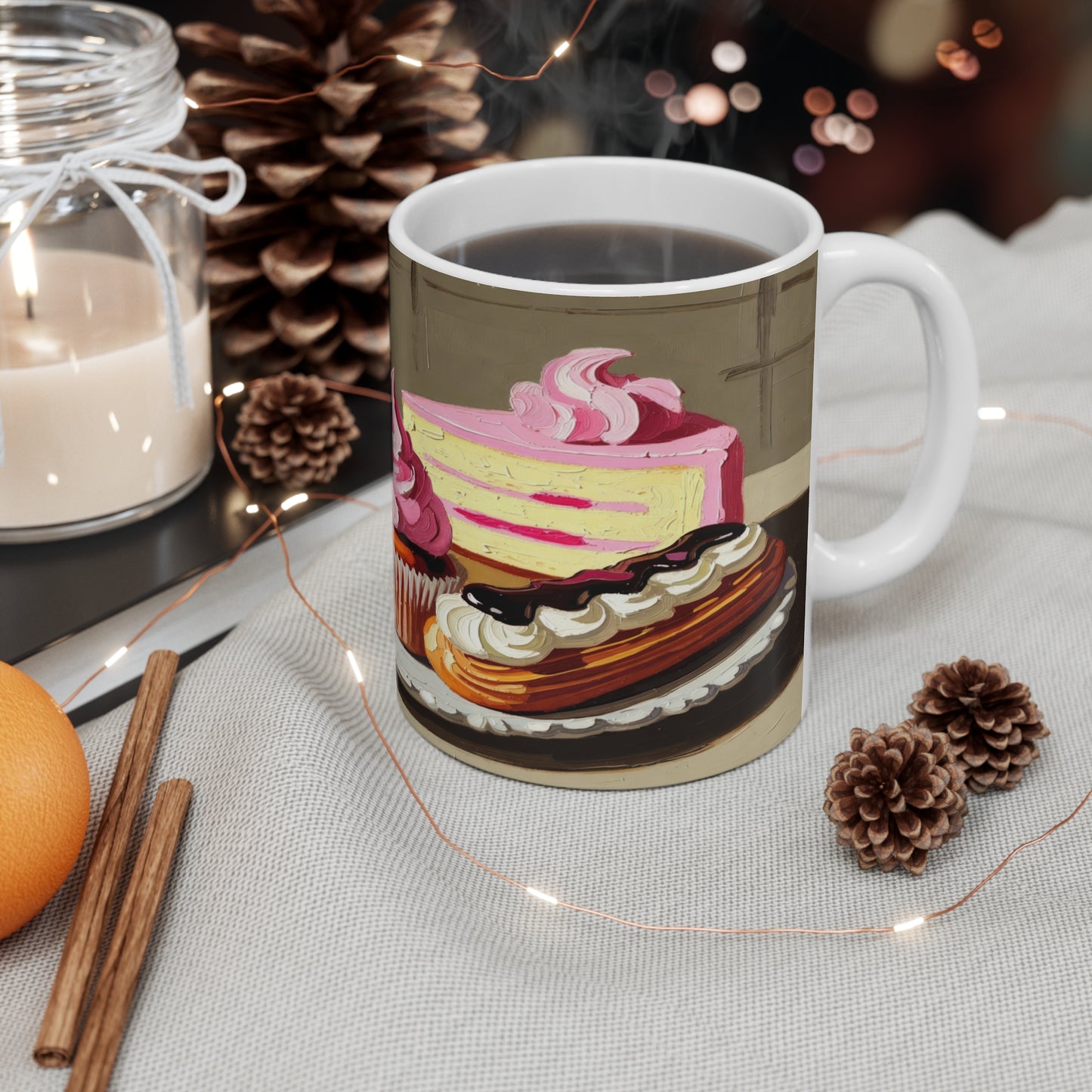 Cupcake Bakery Mug — Colorful Dessert Art Coffee Cup