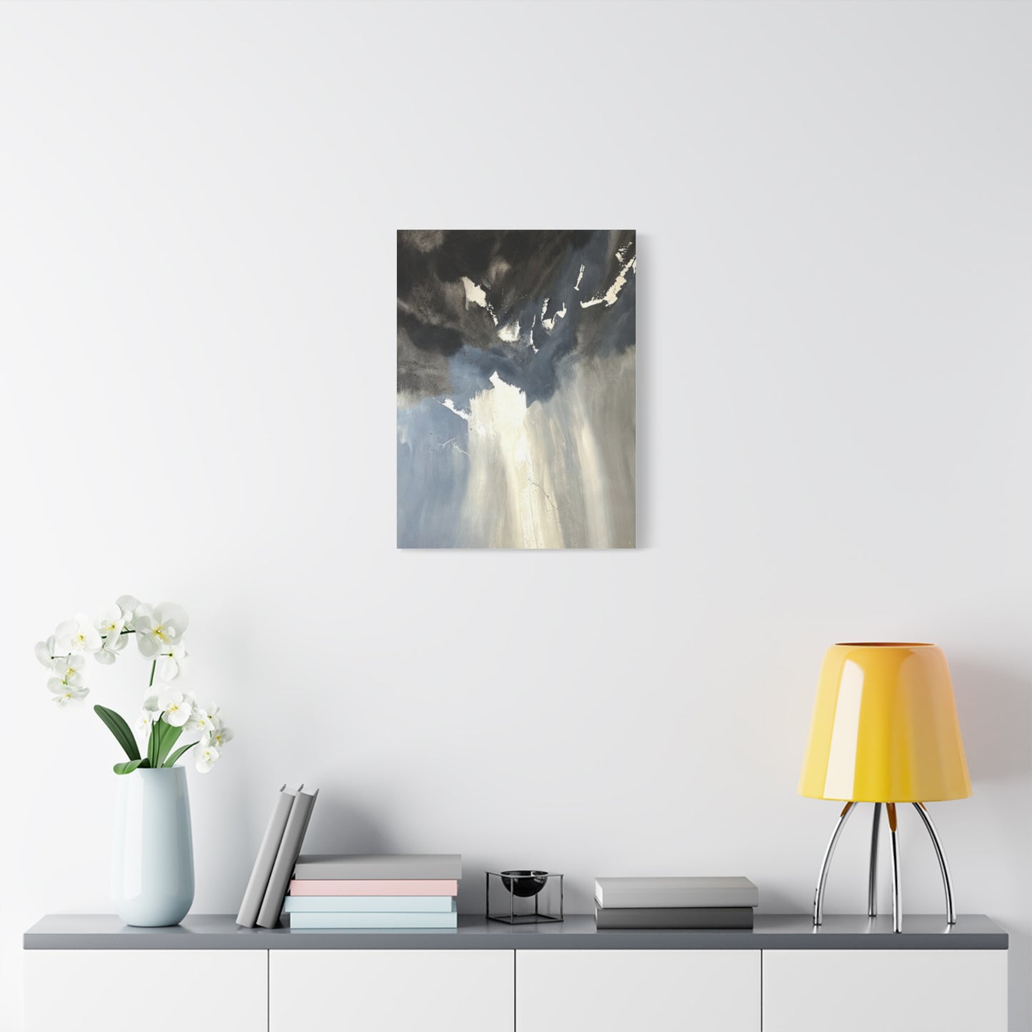 Abstract Storm Canvas Print — Dramatic Blue & Gray Matte Wall Art
