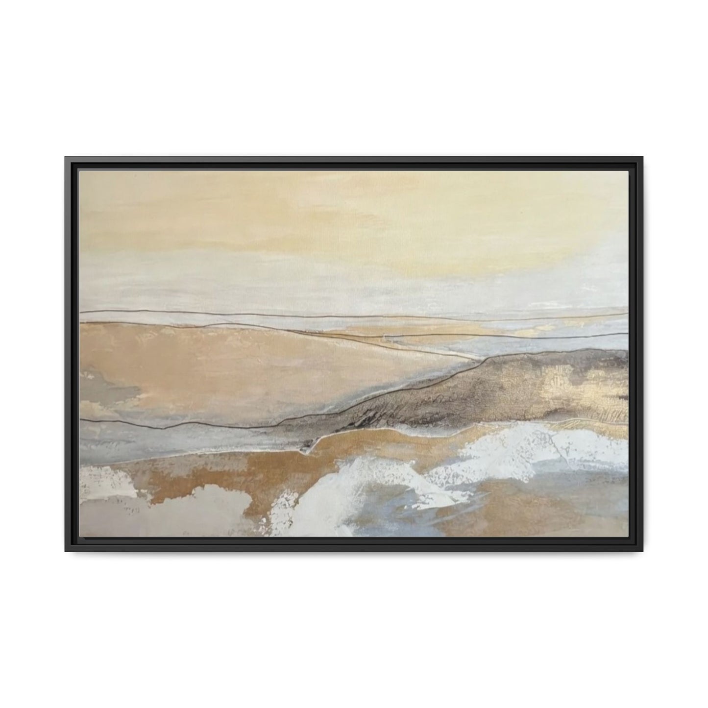 Framed Abstract Coastal Landscape Matte Canvas Wall Art