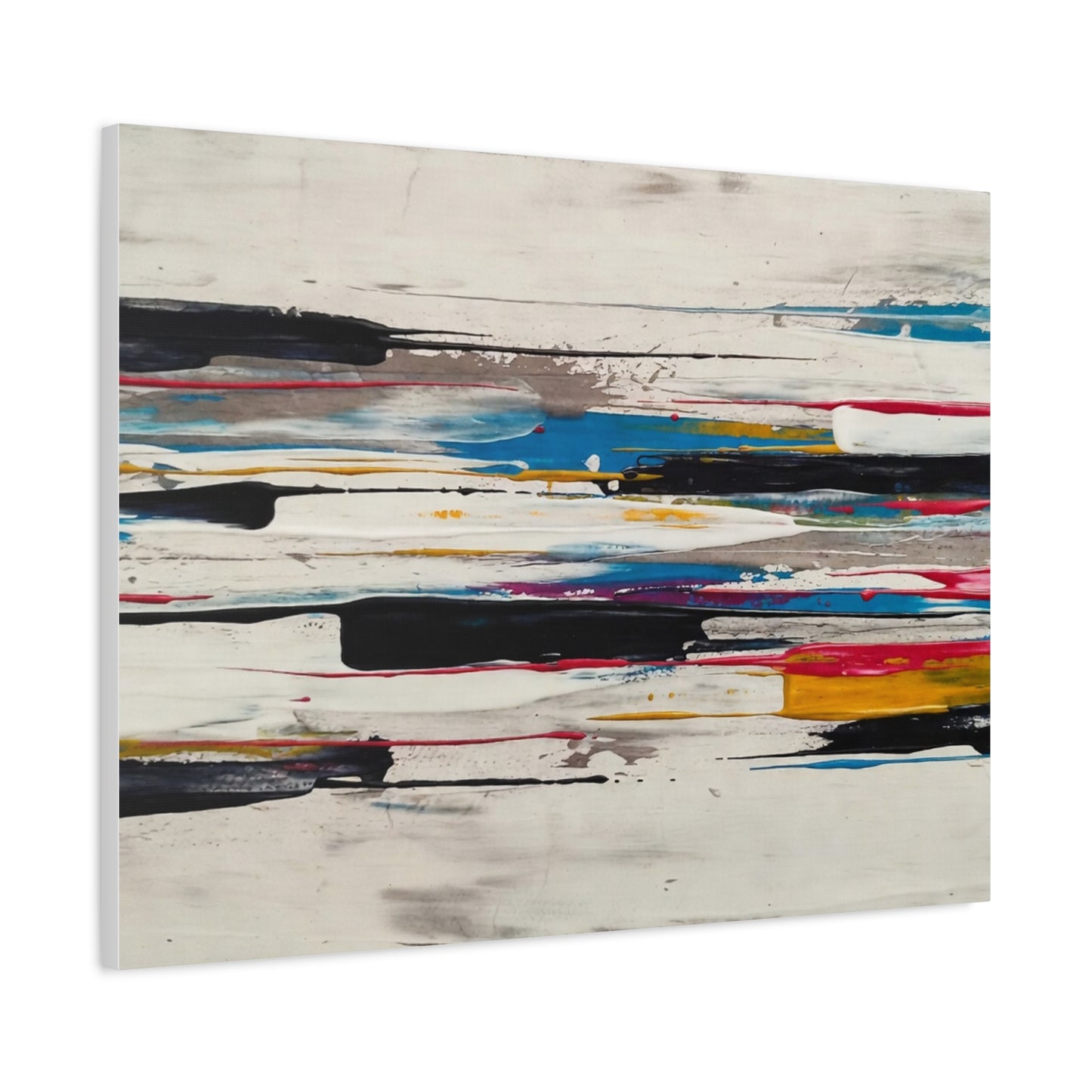 Abstract Color Streaks Matte Canvas Print — Modern Horizontal Wall Art