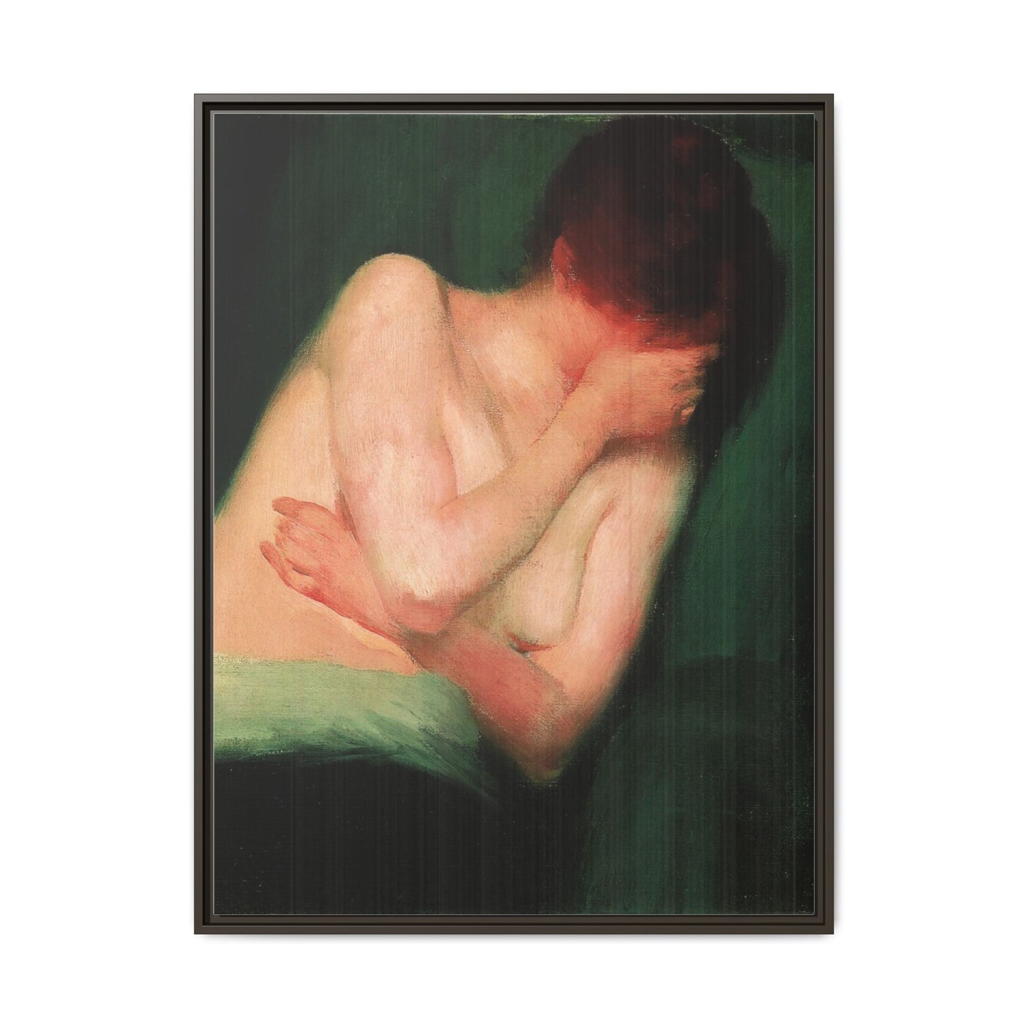 Female Nude by János Vaszary Framed Matte Canvas Wall Art Print