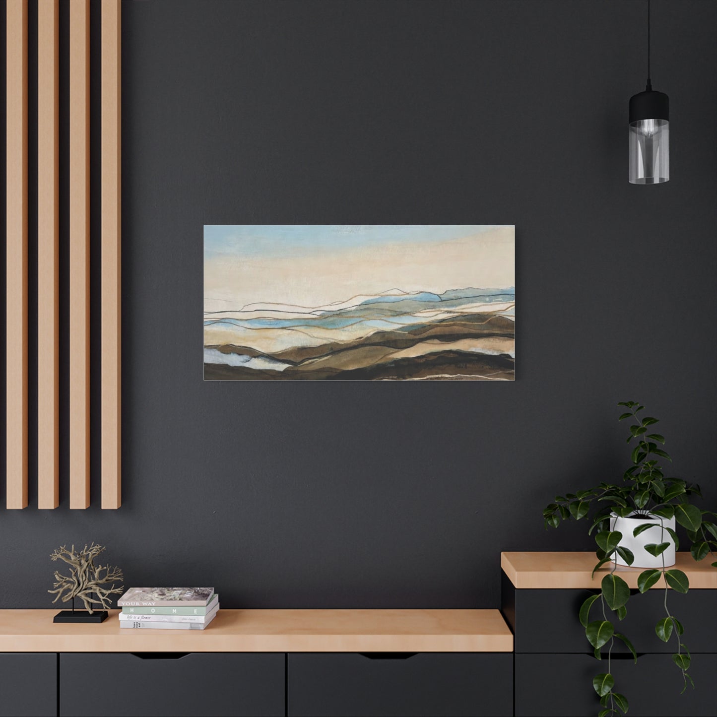 Abstract Coastal Landscape Matte Canvas – Stretched Wall Art