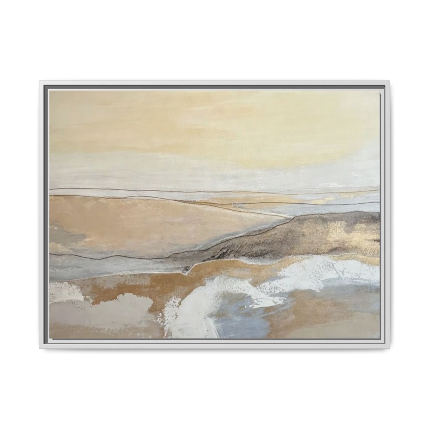 Framed Abstract Coastal Landscape Matte Canvas Wall Art