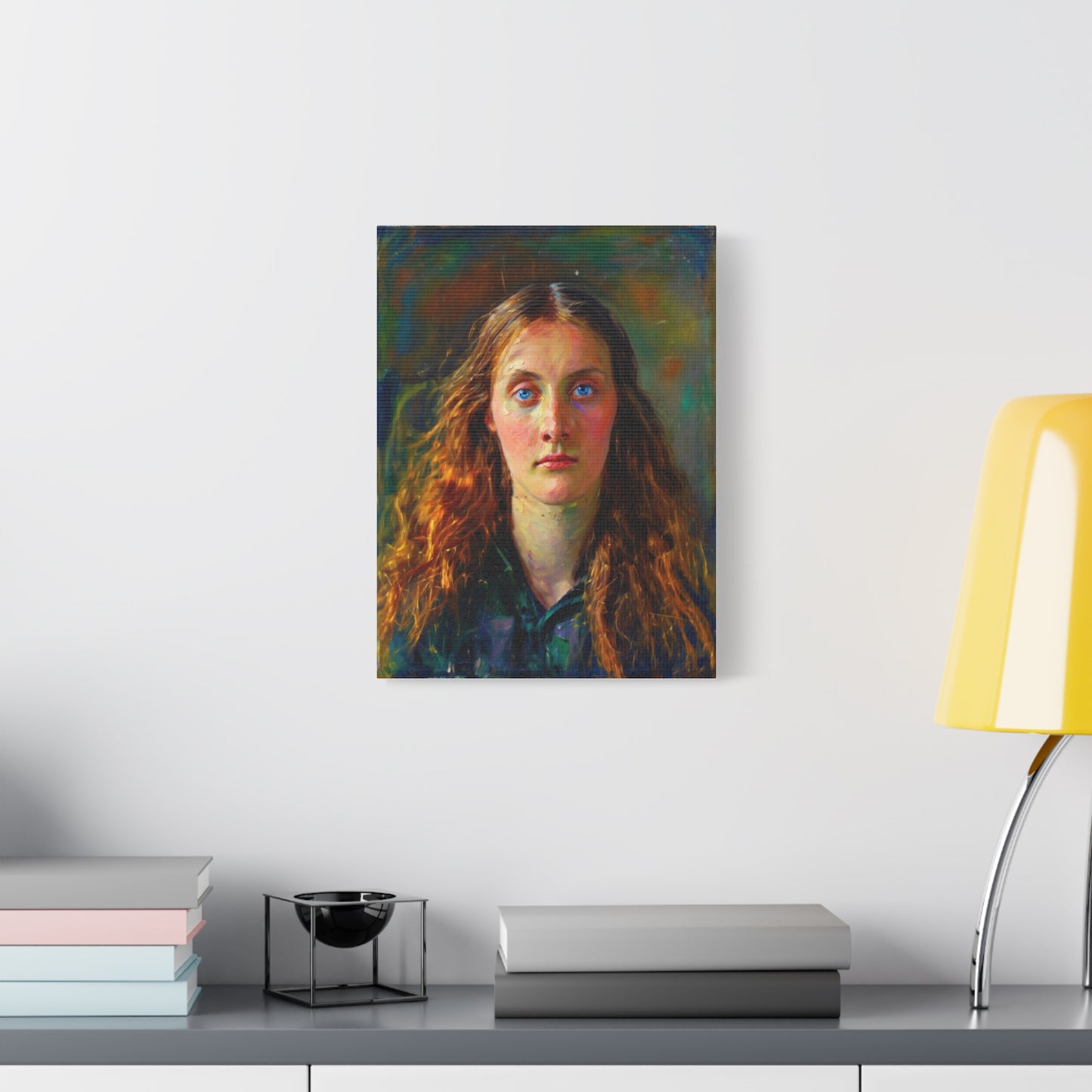 Portrait Canvas Print — Victorian Woman Oil Painting on Stretched Matte Canvas
