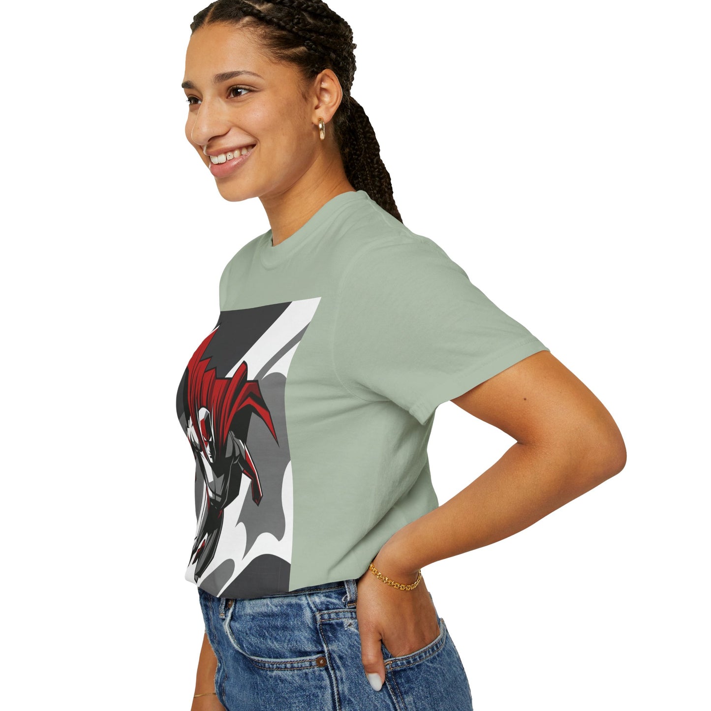 Superhero Action T-Shirt — Red Cape Comic Graphic Tee