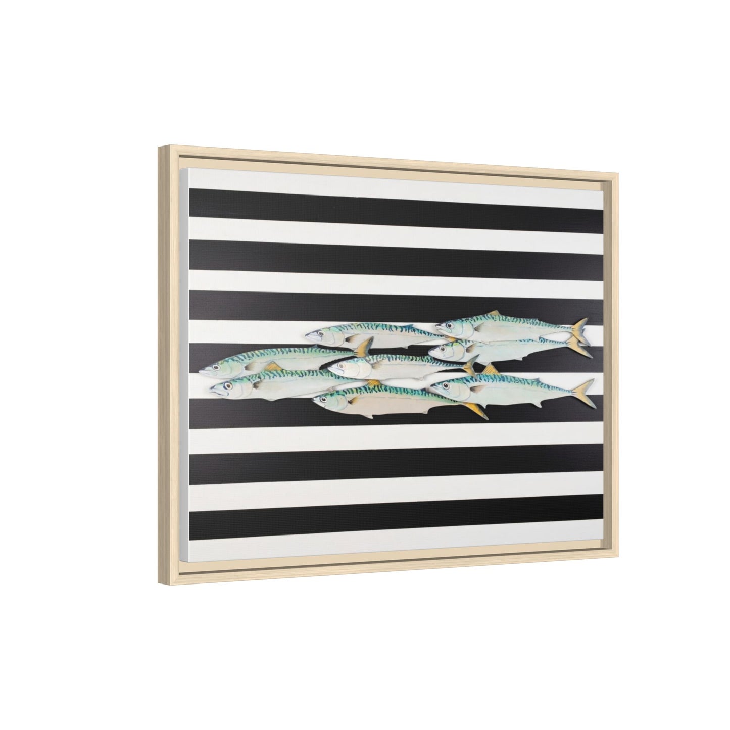 Striped Mackerel Canvas Print — Framed Matte Fish Wall Art
