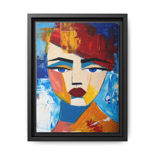 Abstract Colorful Portrait Framed Canvas Art