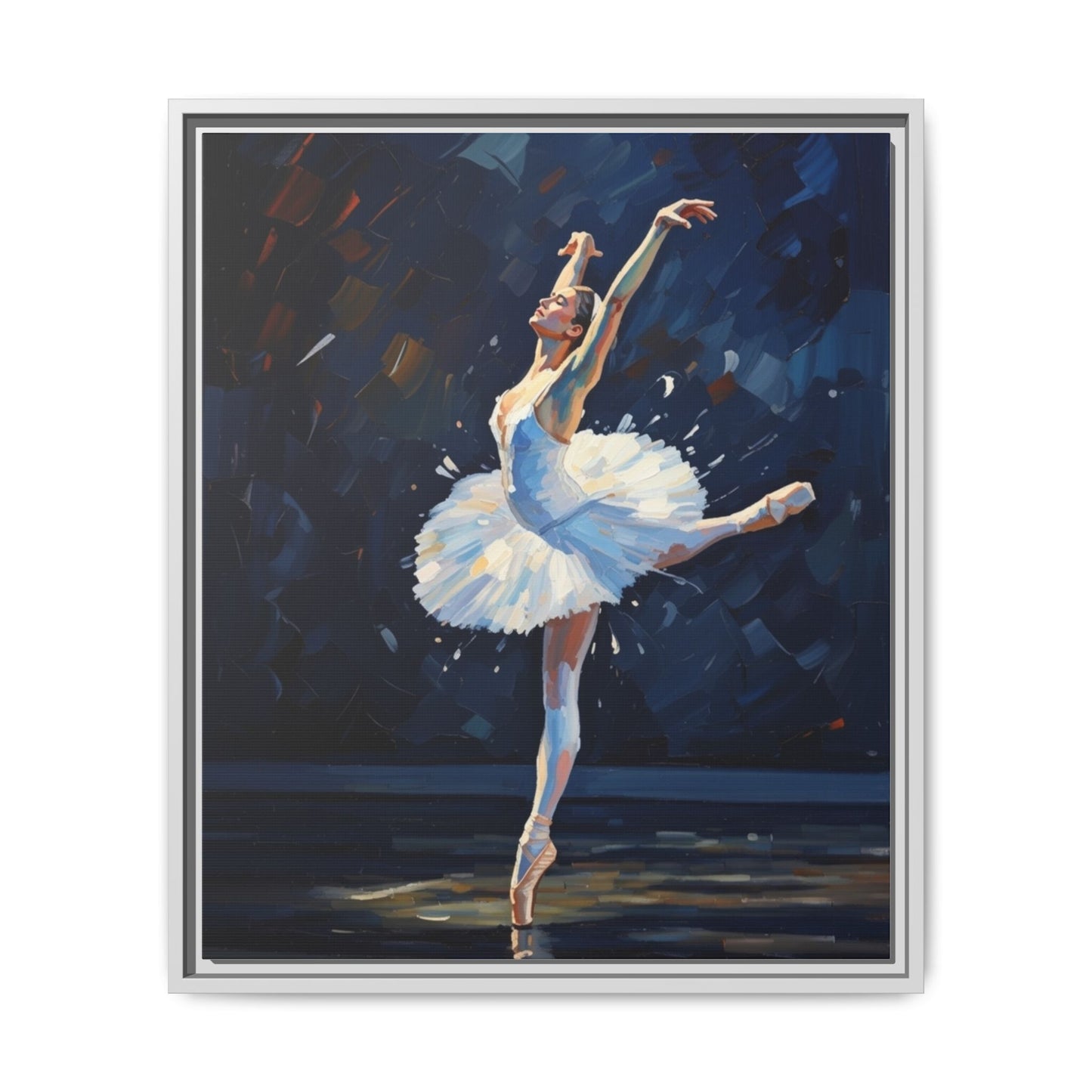 Ballerina Ballet Canvas Print — Framed Matte Wall Art