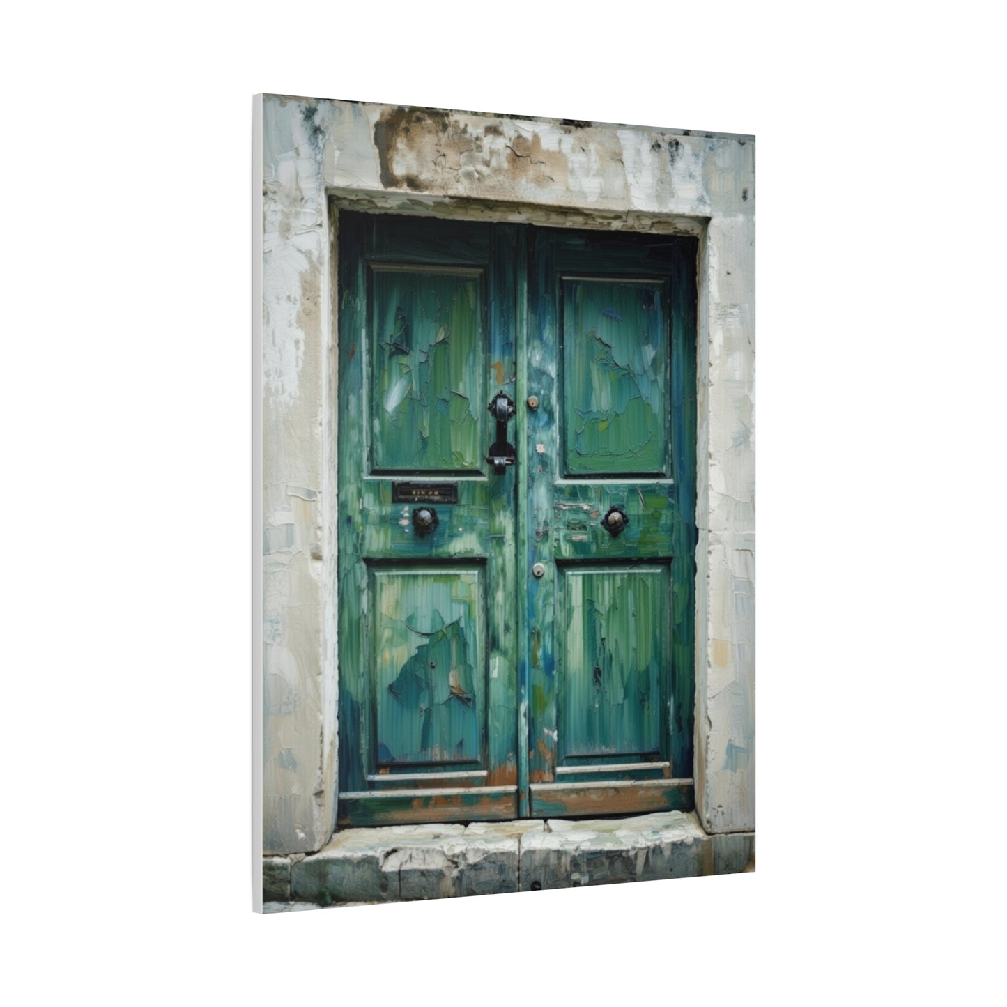 Vintage Green Door Matte Canvas Wall Art — Stretched 1.25"