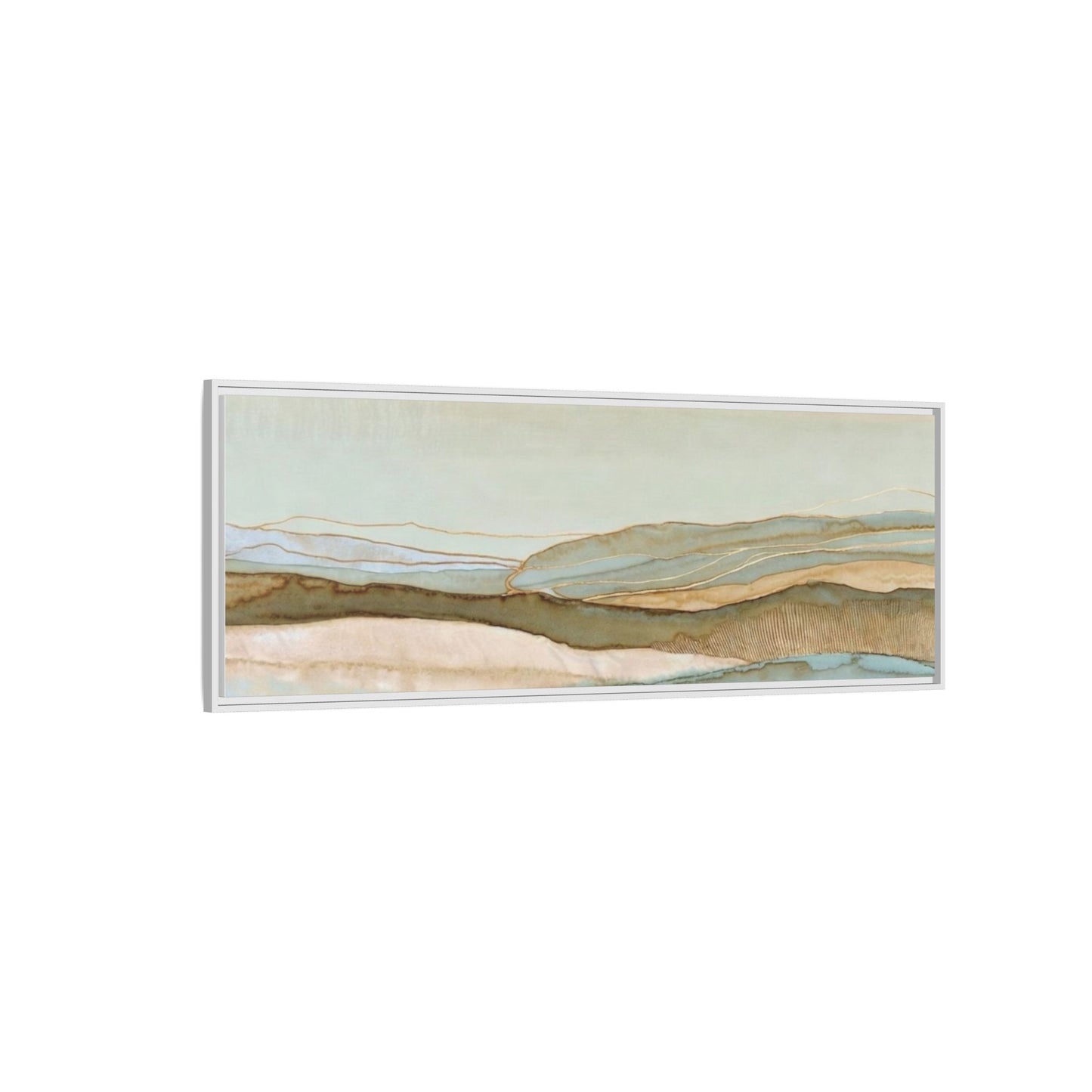 Framed Matte Canvas Coastal Abstract Landscape Wall Art