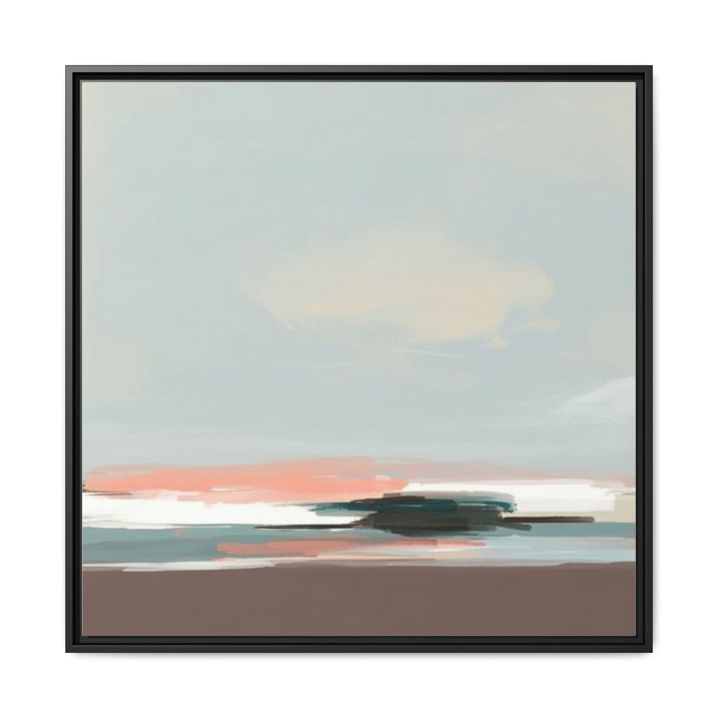 Framed Matte Canvas Print — Soft Coastal Abstract Landscape