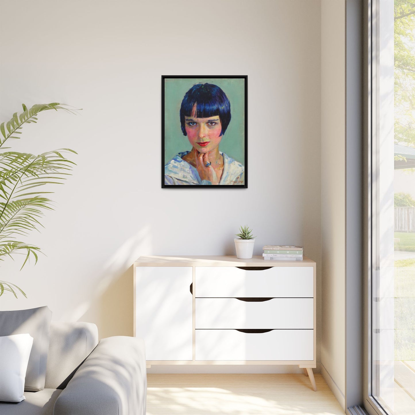 Framed Matte Canvas Portrait Print — Vintage Flapper Woman