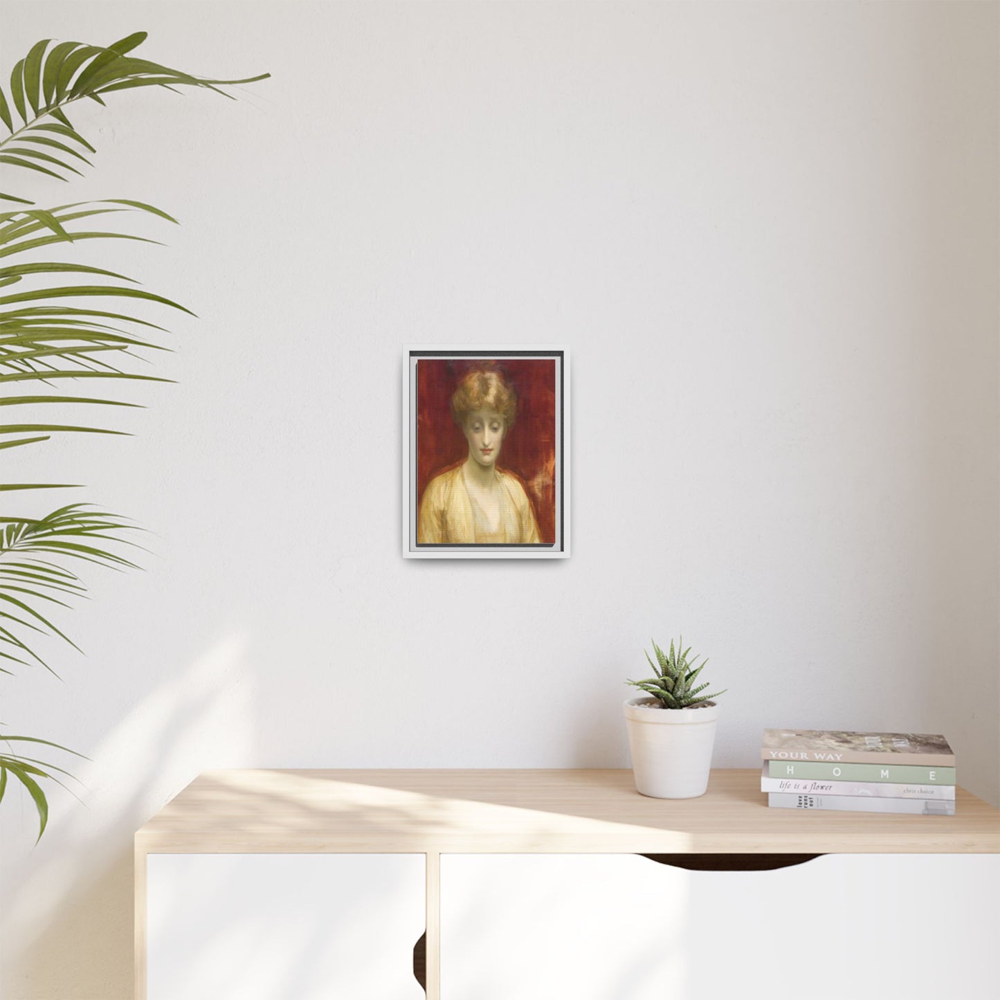 Mrs Williams by Lord Frederic Leighton Framed Matte Canvas Portrait Wall Art Print
