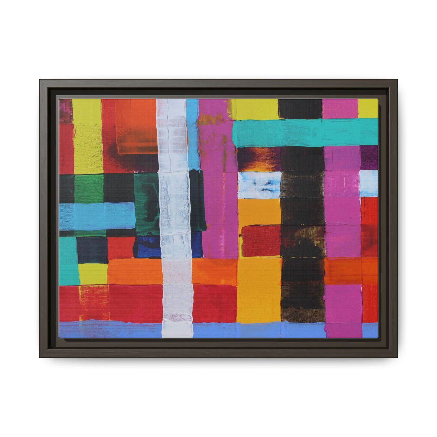 Farbfeld Malerei (Acryl) by Unknown Artist Matte Framed Canvas Wall Art Print
