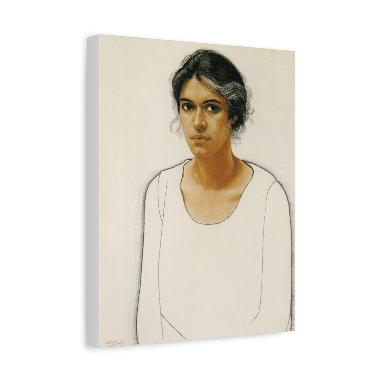 Portrait of a Woman by Winold Reiss Canvas Print – Matte Stretched Wall Art