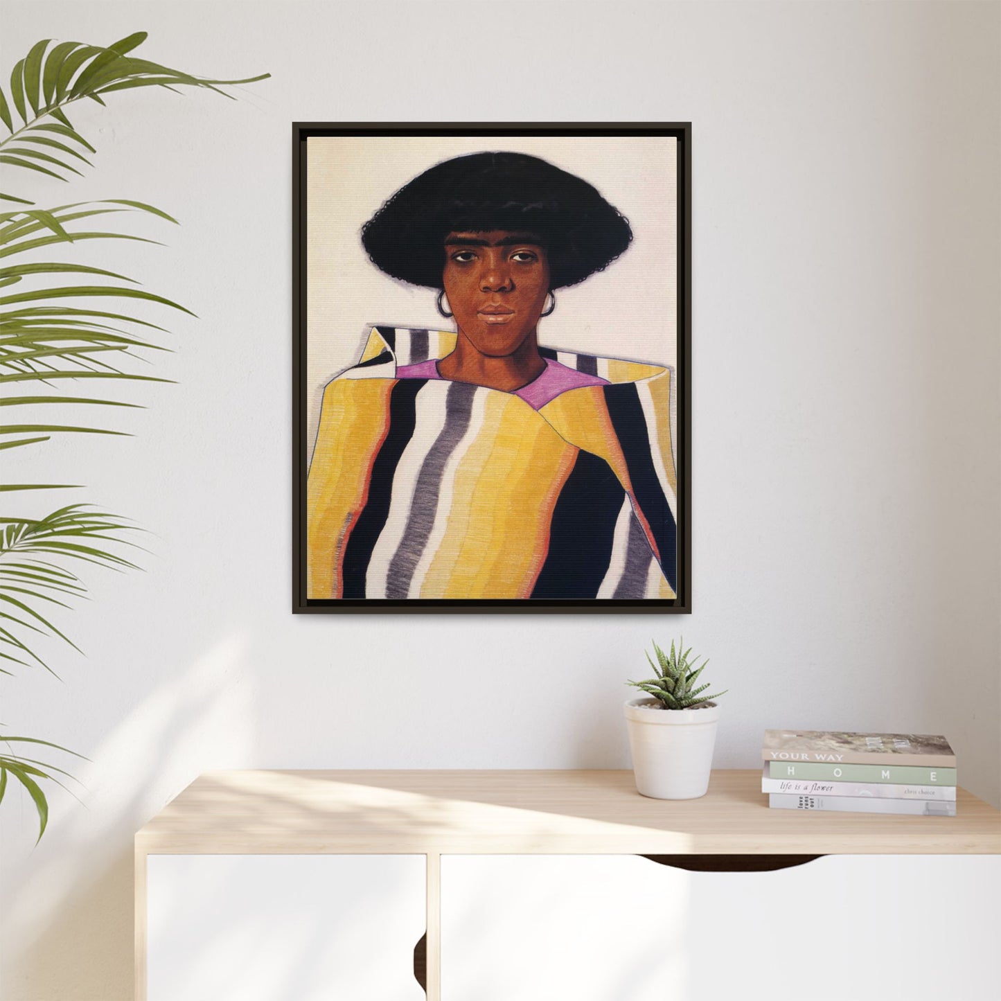 Portrait of an African American Woman by Winold Reiss Framed Matte Canvas Portrait