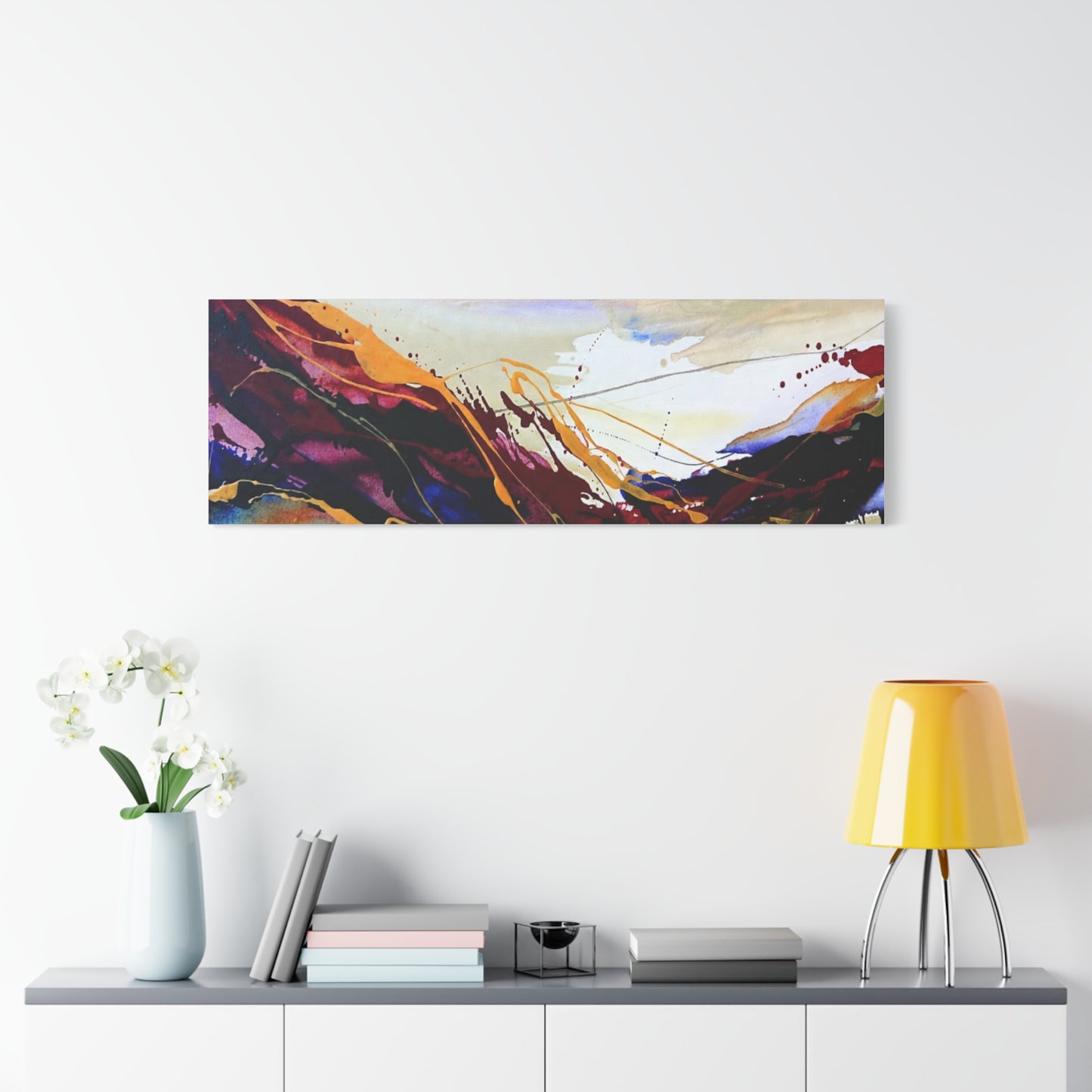 Abstract Color Flow Matte Stretched Canvas – Vibrant Modern Wall Art