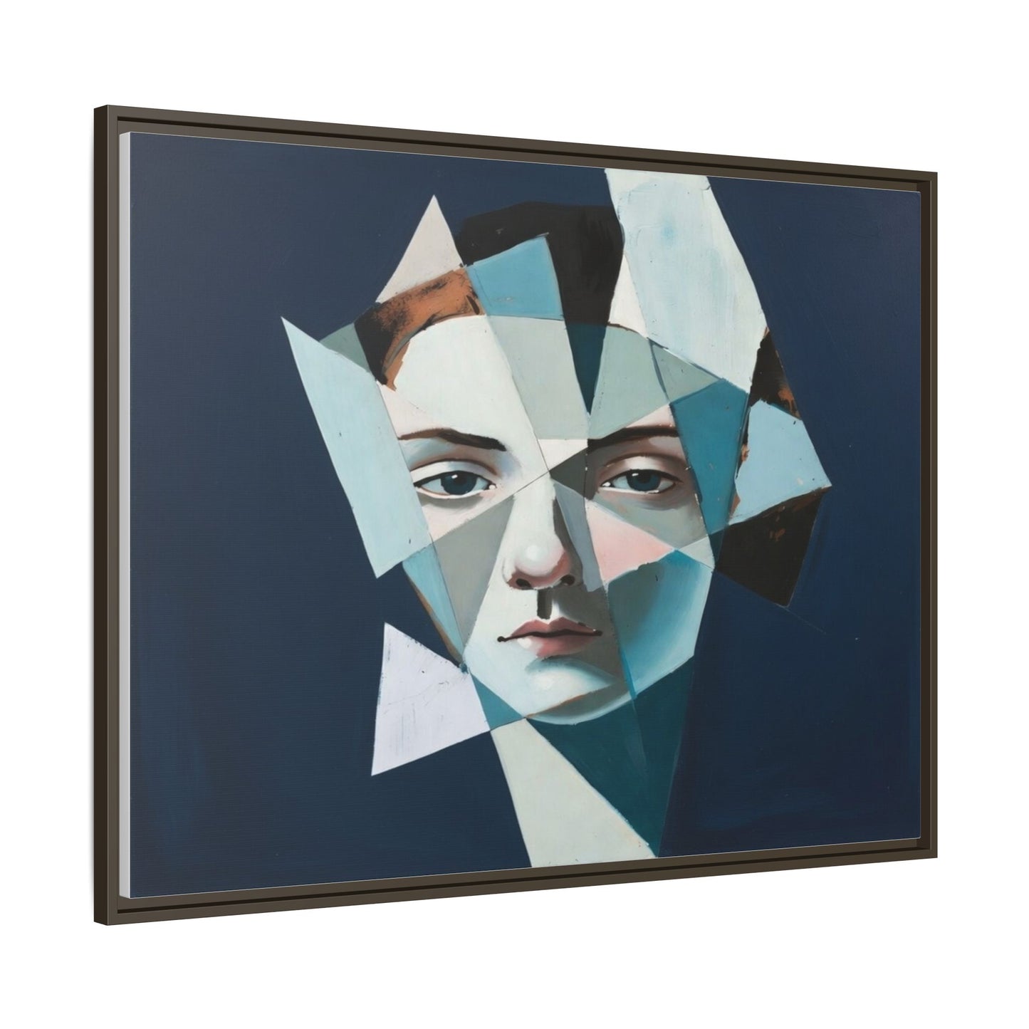 Abstract Fragmented Portrait Matte Canvas (Framed)